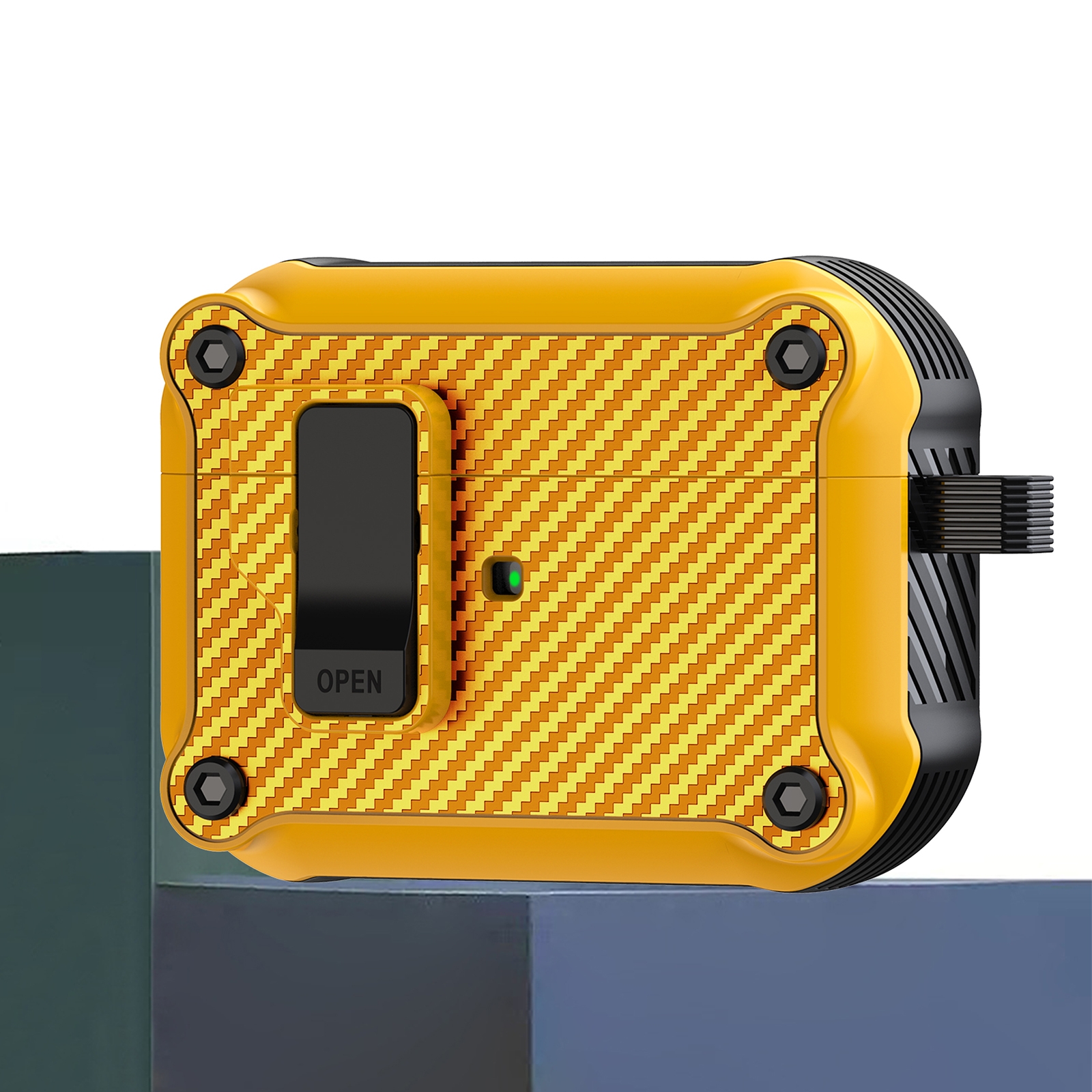 For AirPods Pro 2 Carbon Fiber Magnetic Automatic Switch Earphone Protective Case(Yellow) For AirPods Pro 2 Carbon Fiber Magnetic Automatic Switch Earphone Protective Case(Yellow)