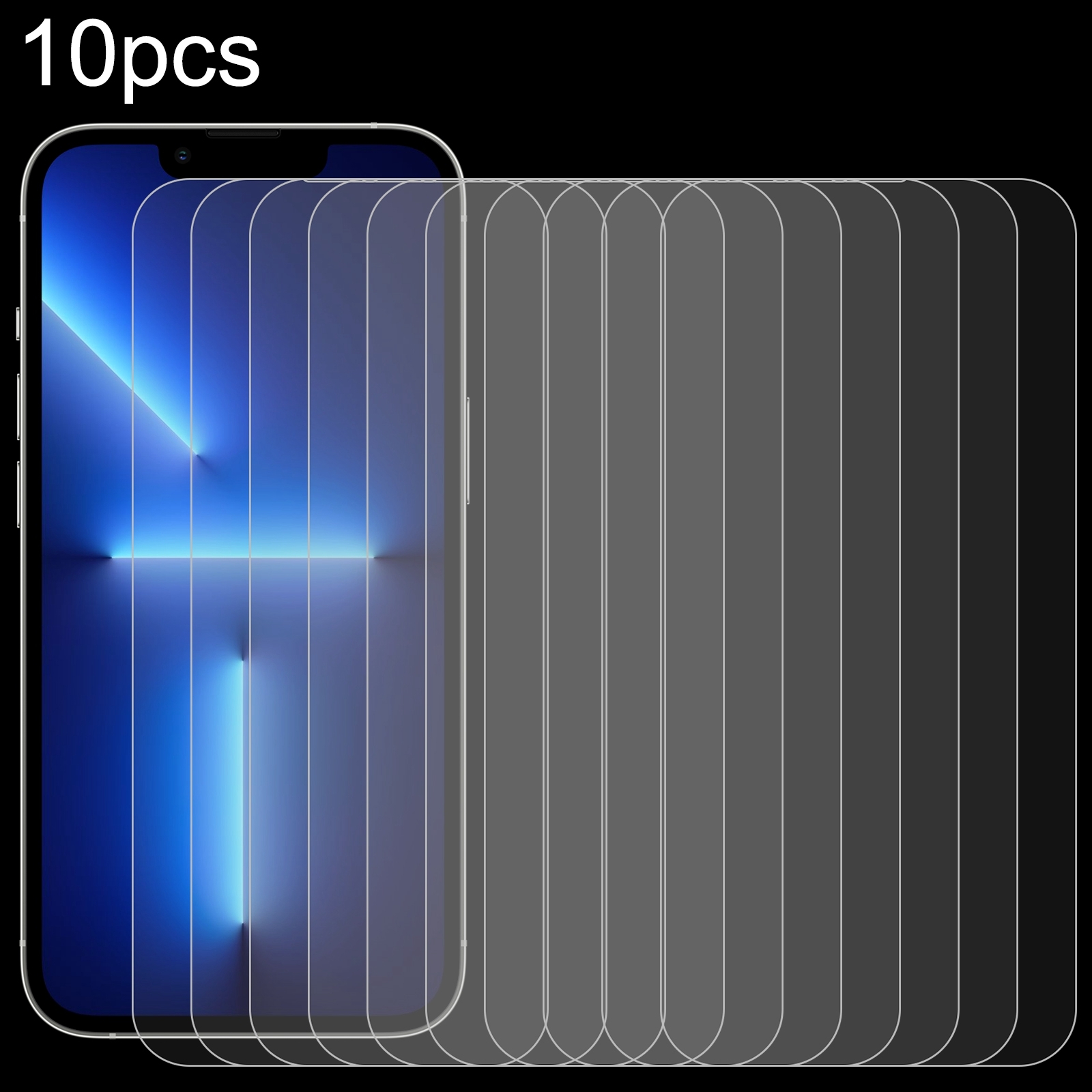 For iPhone 13 / 13 Pro 10pcs 0.26mm 9H 2.5D High Aluminum Tempered Glass Film