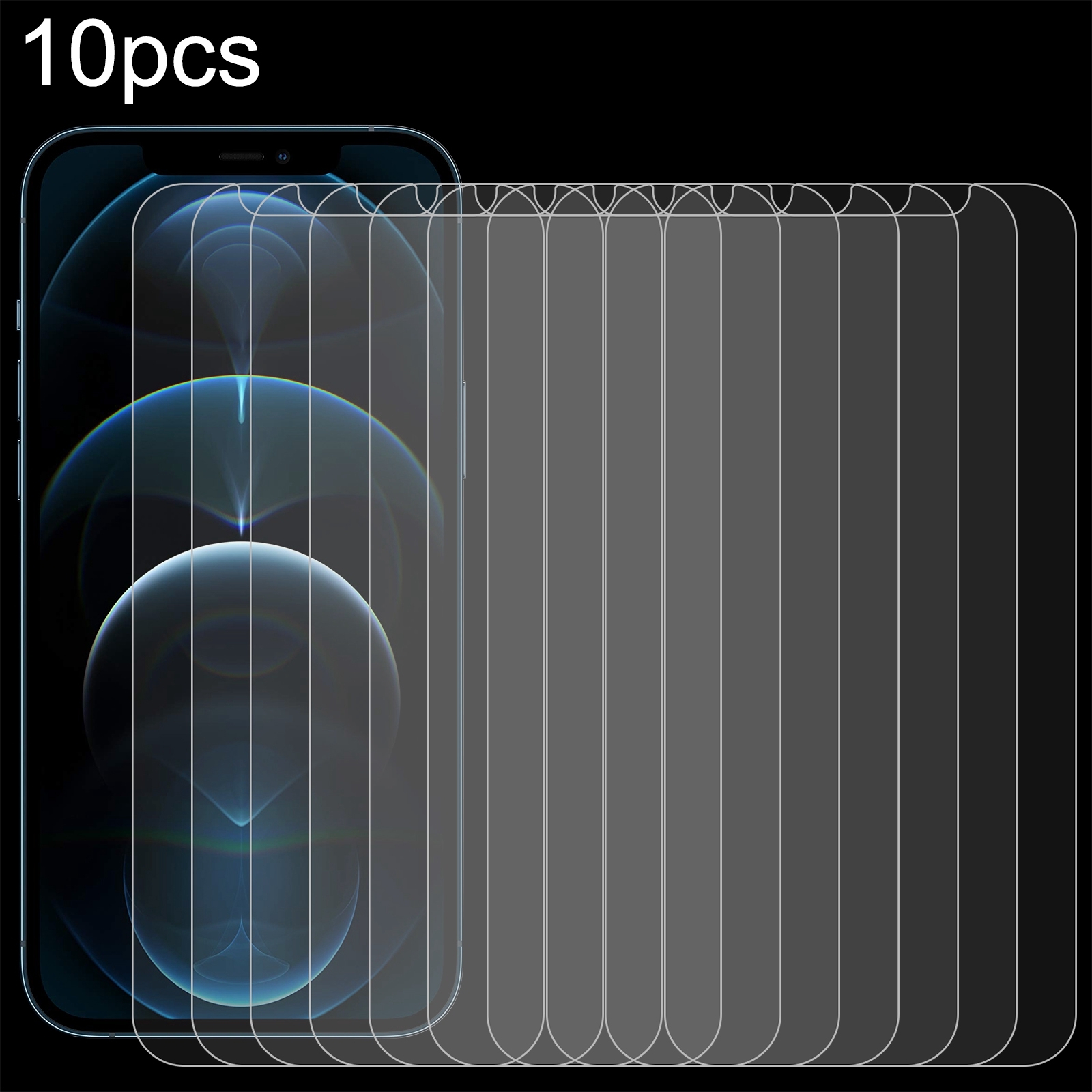 For iPhone 12 Pro Max 10pcs 0.26mm 9H 2.5D High Aluminum Tempered Glass Film For iPhone 12 Pro Max 10pcs 0.26mm 9H 2.5D High Aluminum Tempered Glass Film