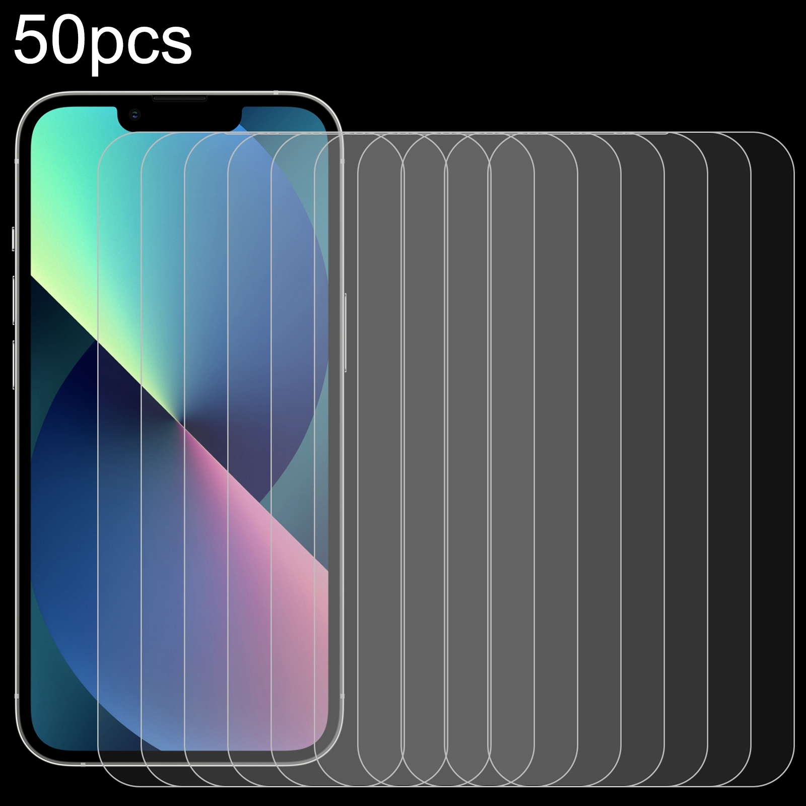 For iPhone 13 mini 50pcs 0.26mm 9H 2.5D High Aluminum Tempered Glass Film For iPhone 13 mini 50pcs 0.26mm 9H 2.5D High Aluminum Tempered Glass Film