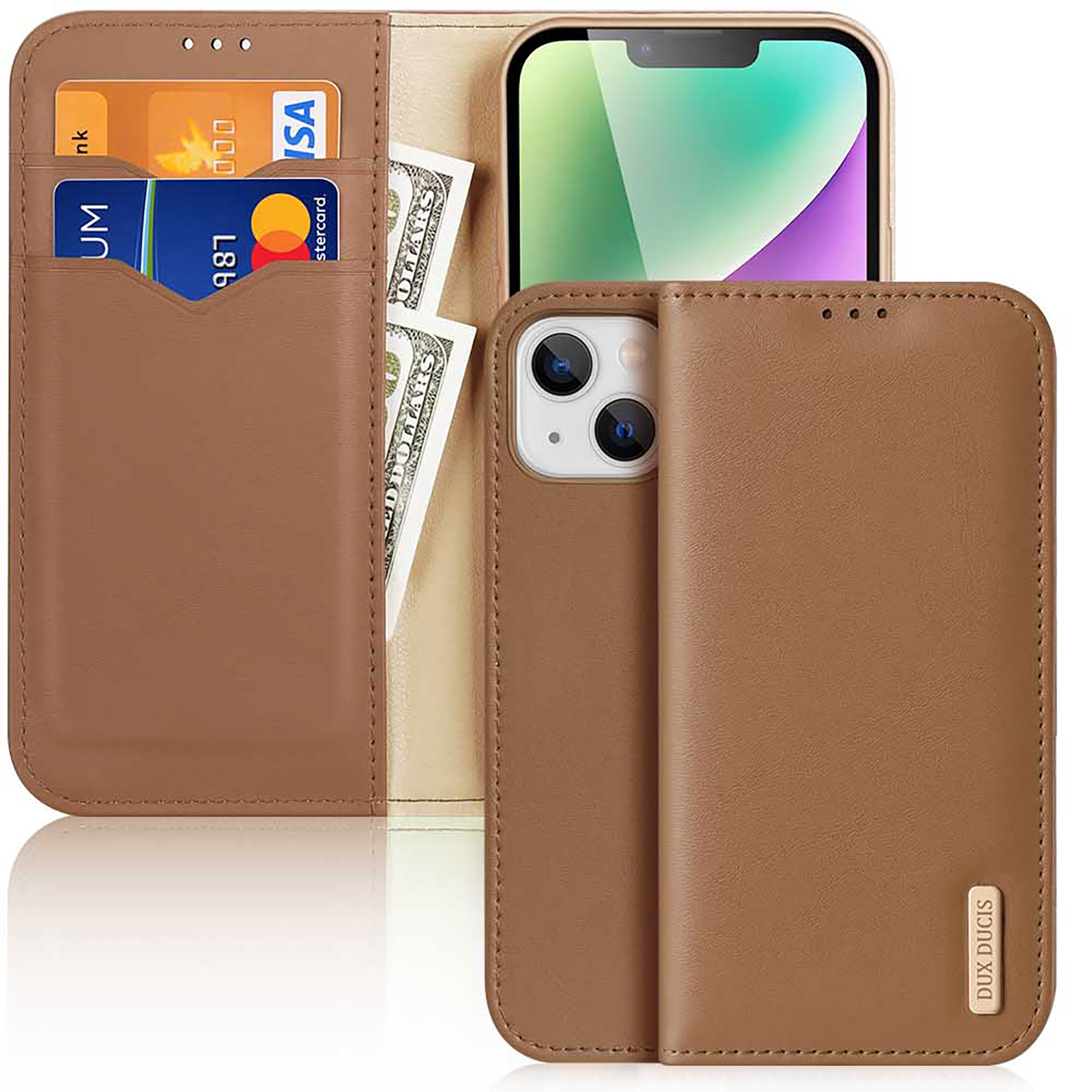 For iPhone 15 Plus DUX DUCIS Hivo Series Cowhide + PU + TPU Flip Phone Case(Brown) For iPhone 15 Plus DUX DUCIS Hivo Series Cowhide + PU + TPU Flip Phone Case(Brown)