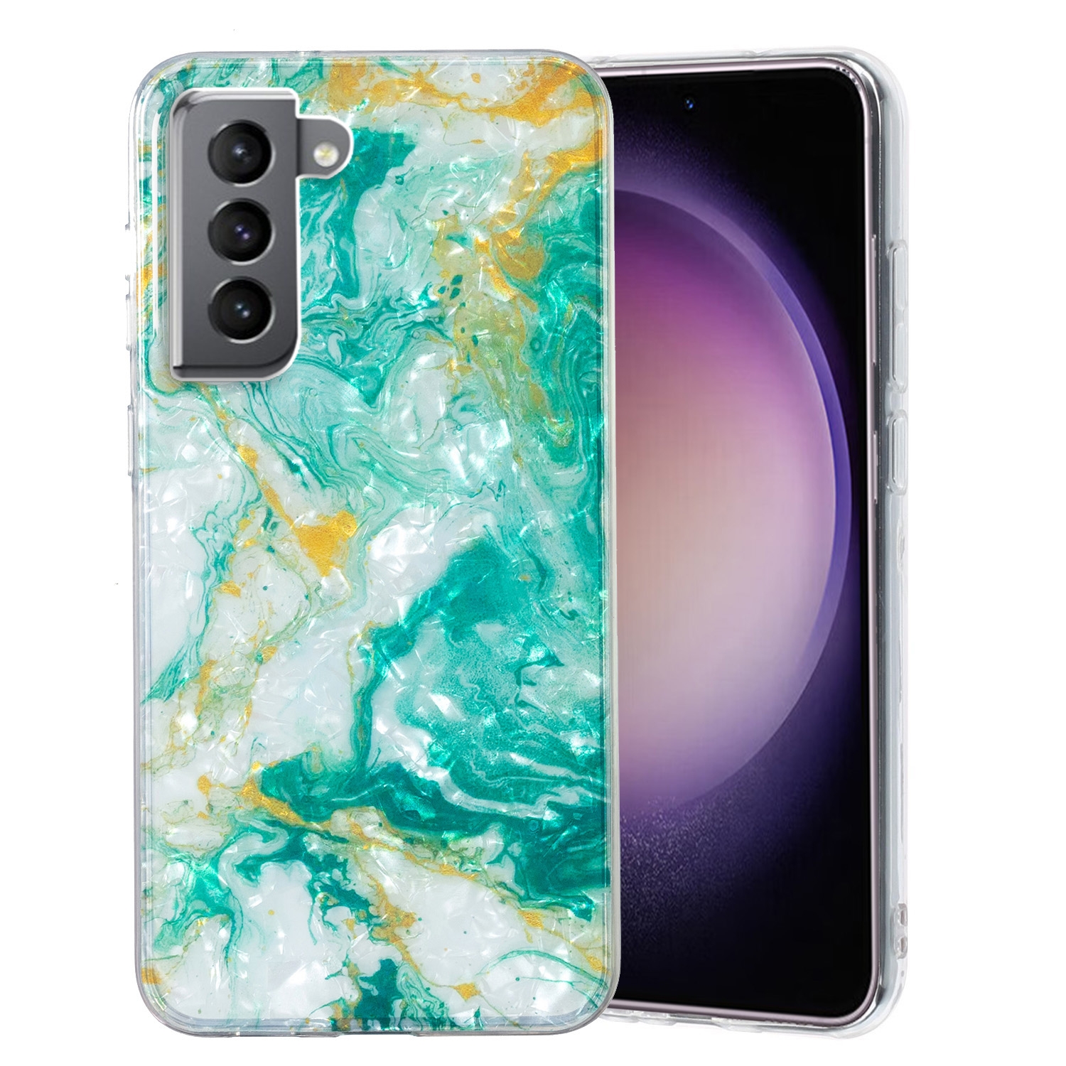 For Samsung Galaxy S21 5G IMD Shell Pattern TPU Phone Case(Green Marble) For Samsung Galaxy S21 5G IMD Shell Pattern TPU Phone Case(Green Marble)