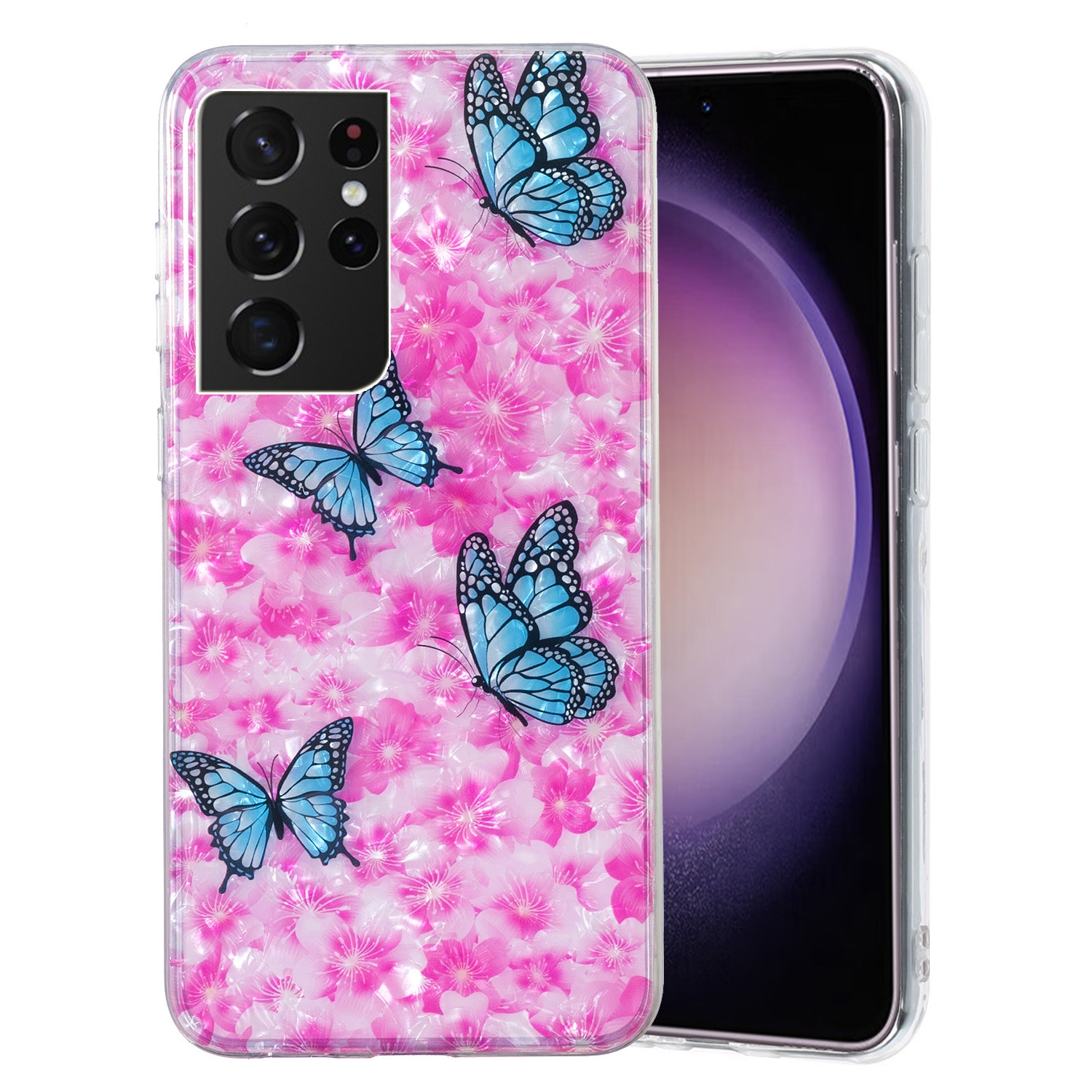 For Samsung Galaxy S21 Ultra 5G IMD Shell Pattern TPU Phone Case(Colorful Butterfly) For Samsung Galaxy S21 Ultra 5G IMD Shell Pattern TPU Phone Case(Colorful Butterfly)
