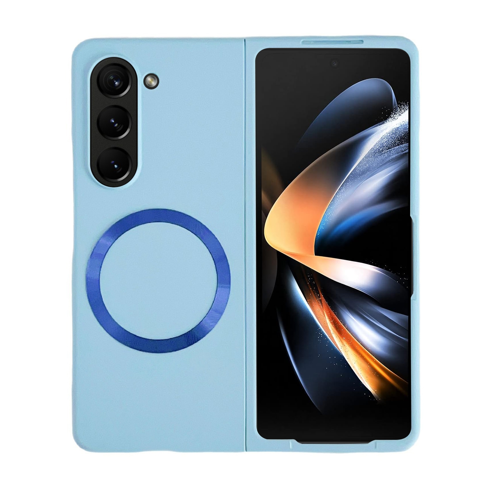 For Samsung Galaxy Z Fold5 Skin Feel Magsafe Magnetic Shockproof PC Phone Case(Blue) For Samsung Galaxy Z Fold5 Skin Feel Magsafe Magnetic Shockproof PC Phone Case(Blue)