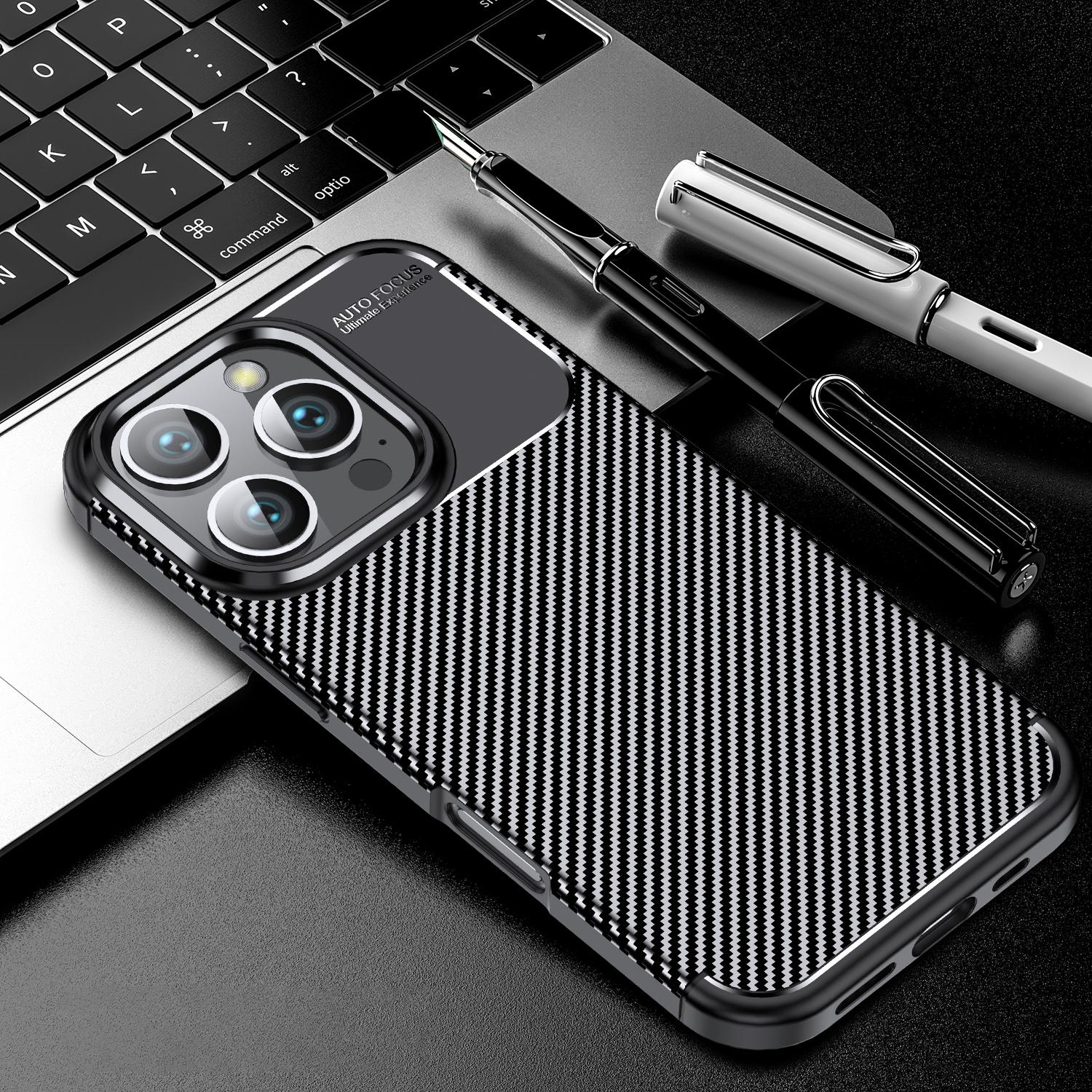 For iPhone 16 Pro Max Carbon Fiber Texture Shockproof TPU Phone Case(Black) For iPhone 16 Pro Max Carbon Fiber Texture Shockproof TPU Phone Case(Black)