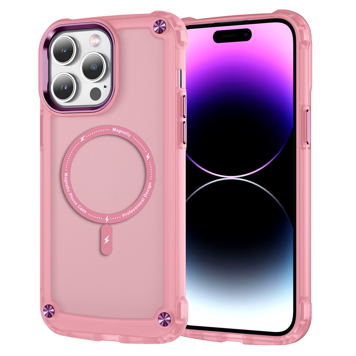 For iPhone 14 Pro Skin Feel TPU + PC MagSafe Magnetic Phone Case(Transparent Pink) For iPhone 14 Pro Skin Feel TPU + PC MagSafe Magnetic Phone Case(Transparent Pink)