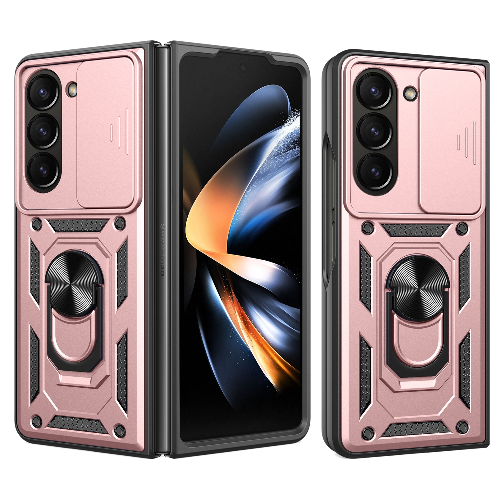 For Samsung Galaxy Z Fold5 Sliding Camera Cover Design TPU+PC Phone Case(Rose Gold) For Samsung Galaxy Z Fold5 Sliding Camera Cover Design TPU+PC Phone Case(Rose Gold)