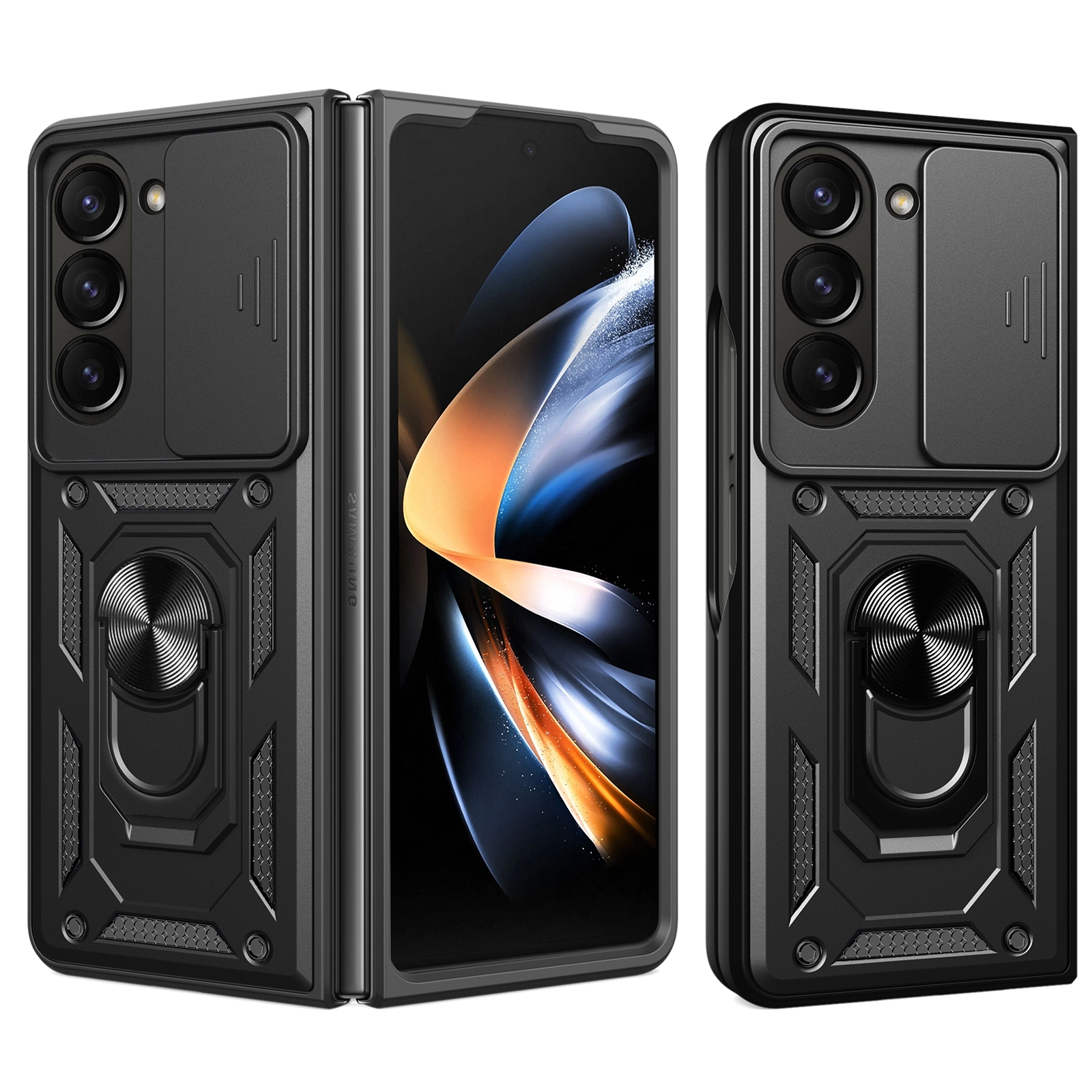 For Samsung Galaxy Z Fold6 Sliding Camera Cover Design TPU+PC Phone Case(Black) For Samsung Galaxy Z Fold6 Sliding Camera Cover Design TPU+PC Phone Case(Black)