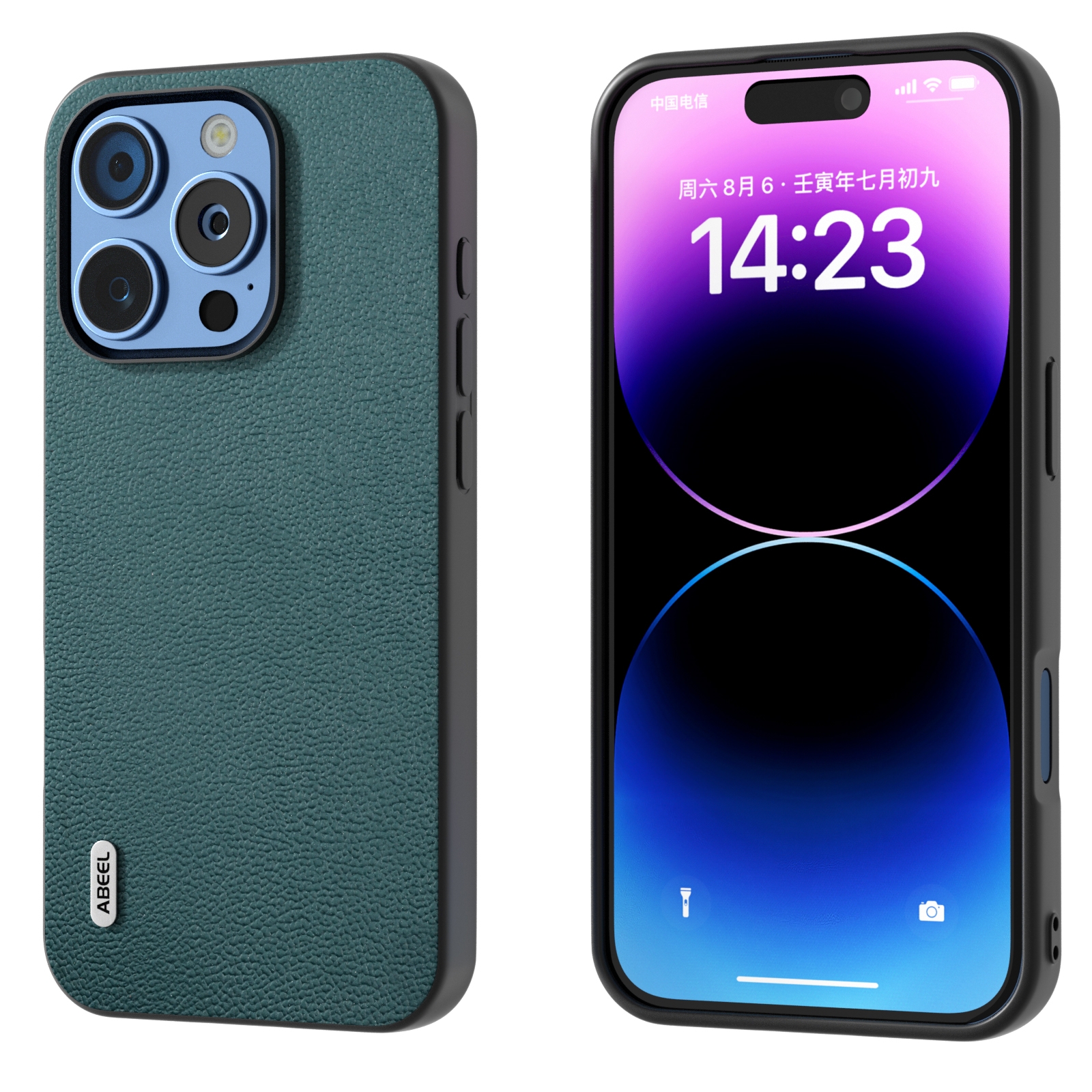 For iPhone 16 Pro ABEEL Genuine Leather Luolai Series Phone Case(Dark Green) For iPhone 16 Pro ABEEL Genuine Leather Luolai Series Phone Case(Dark Green)