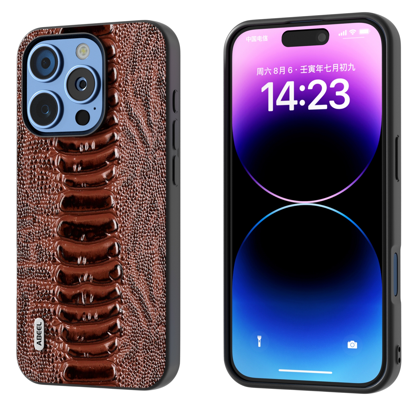 For iPhone 16 Pro ABEEL Genuine Leather Weilai Series Phone Case(Coffee) For iPhone 16 Pro ABEEL Genuine Leather Weilai Series Phone Case(Coffee)