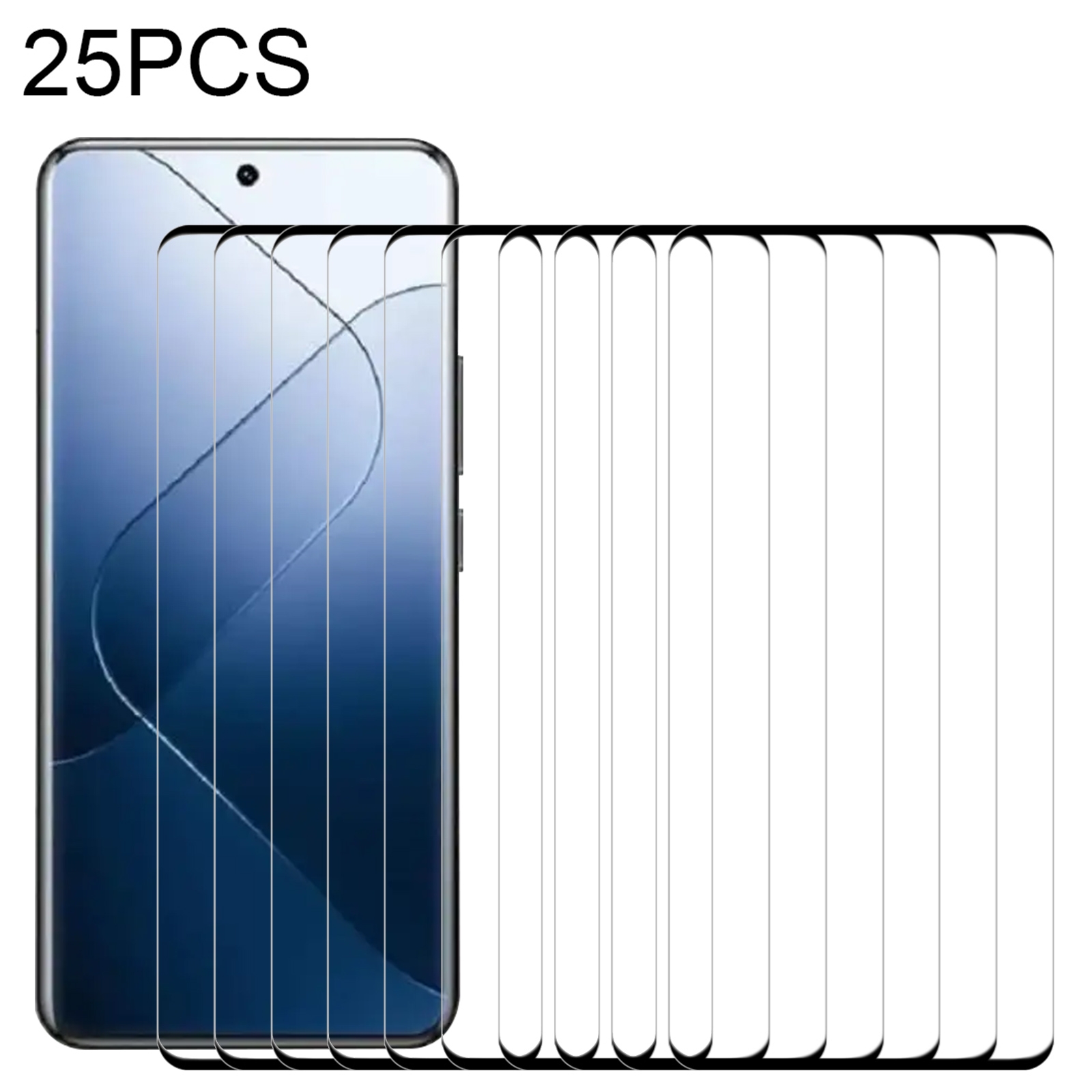 For Xiaomi 15 Pro 25pcs 9H HD 3D Curved Edge Tempered Glass Film(Black) For Xiaomi 15 Pro 25pcs 9H HD 3D Curved Edge Tempered Glass Film(Black)