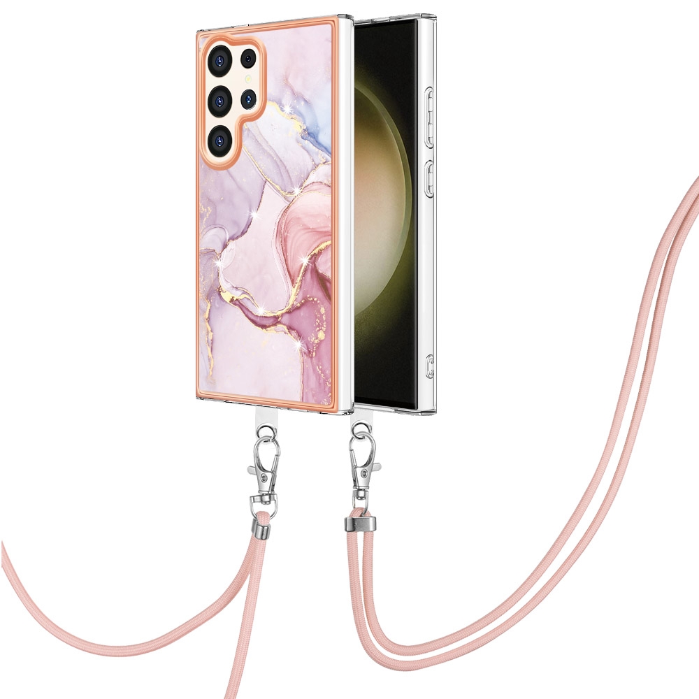 For Samsung Galaxy S24 Ultra 5G Electroplating Marble Dual-side IMD Phone Case with Lanyard(Rose Gold 005) For Samsung Galaxy S24 Ultra 5G Electroplating Marble Dual-side IMD Phone Case with Lanyard(Rose Gold 005)