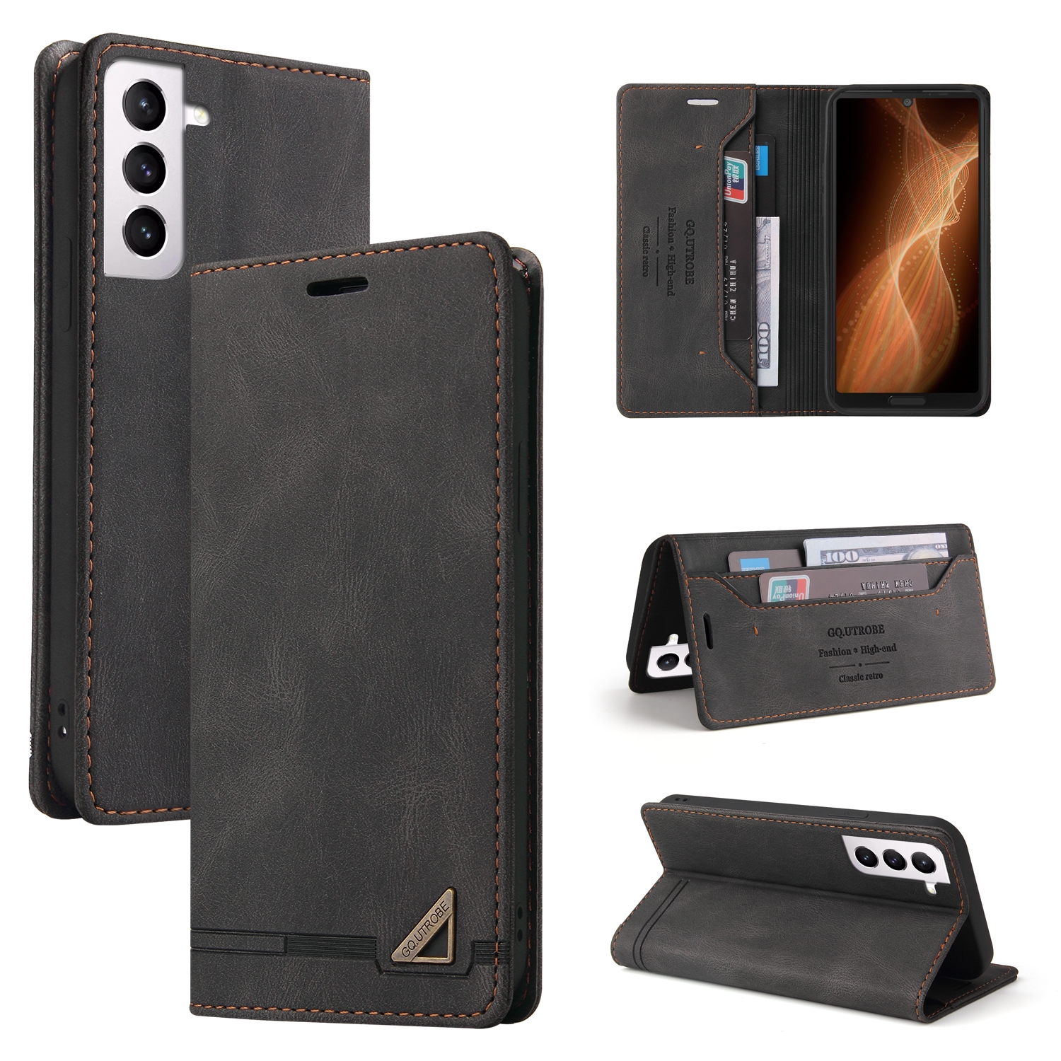 For Samsung Galaxy S22 5G Skin Feel Anti-theft Brush Horizontal Flip Leather Case with Holder(Black) For Samsung Galaxy S22 5G Skin Feel Anti-theft Brush Horizontal Flip Leather Case with Holder(Black)