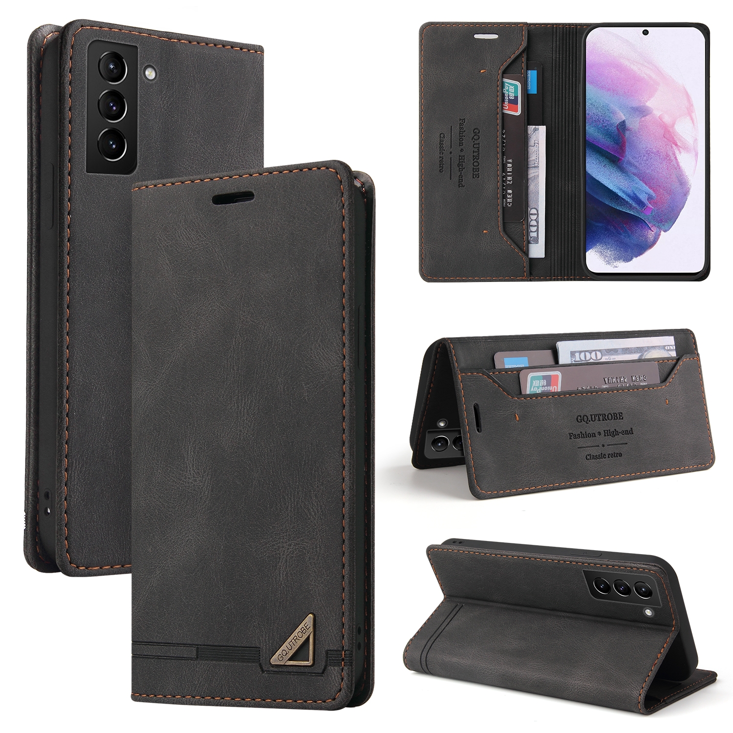 For Samsung Galaxy S22+ 5G Skin Feel Anti-theft Brush Horizontal Flip Leather Case with Holder(Black) For Samsung Galaxy S22+ 5G Skin Feel Anti-theft Brush Horizontal Flip Leather Case with Holder(Black)