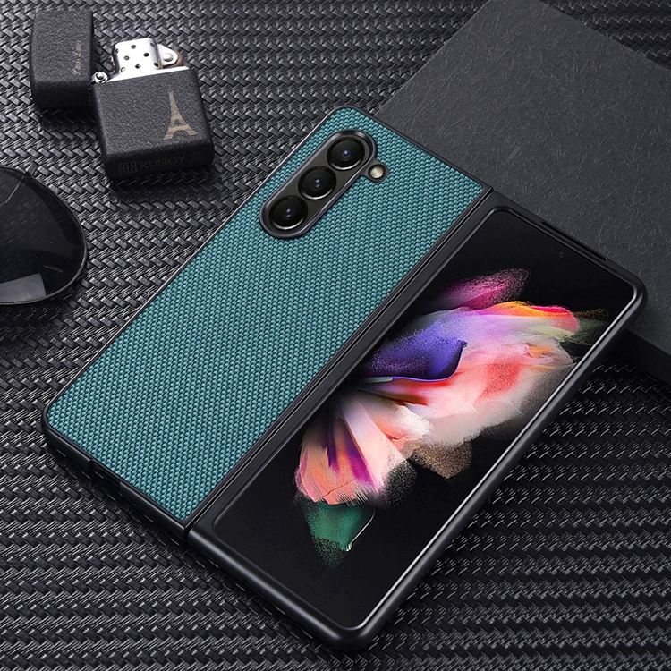 For Samsung Galaxy Z Fold5 Nylon Cloth Texture Shockproof PC+TPU Phone Case(Blue) For Samsung Galaxy Z Fold5 Nylon Cloth Texture Shockproof PC+TPU Phone Case(Blue)