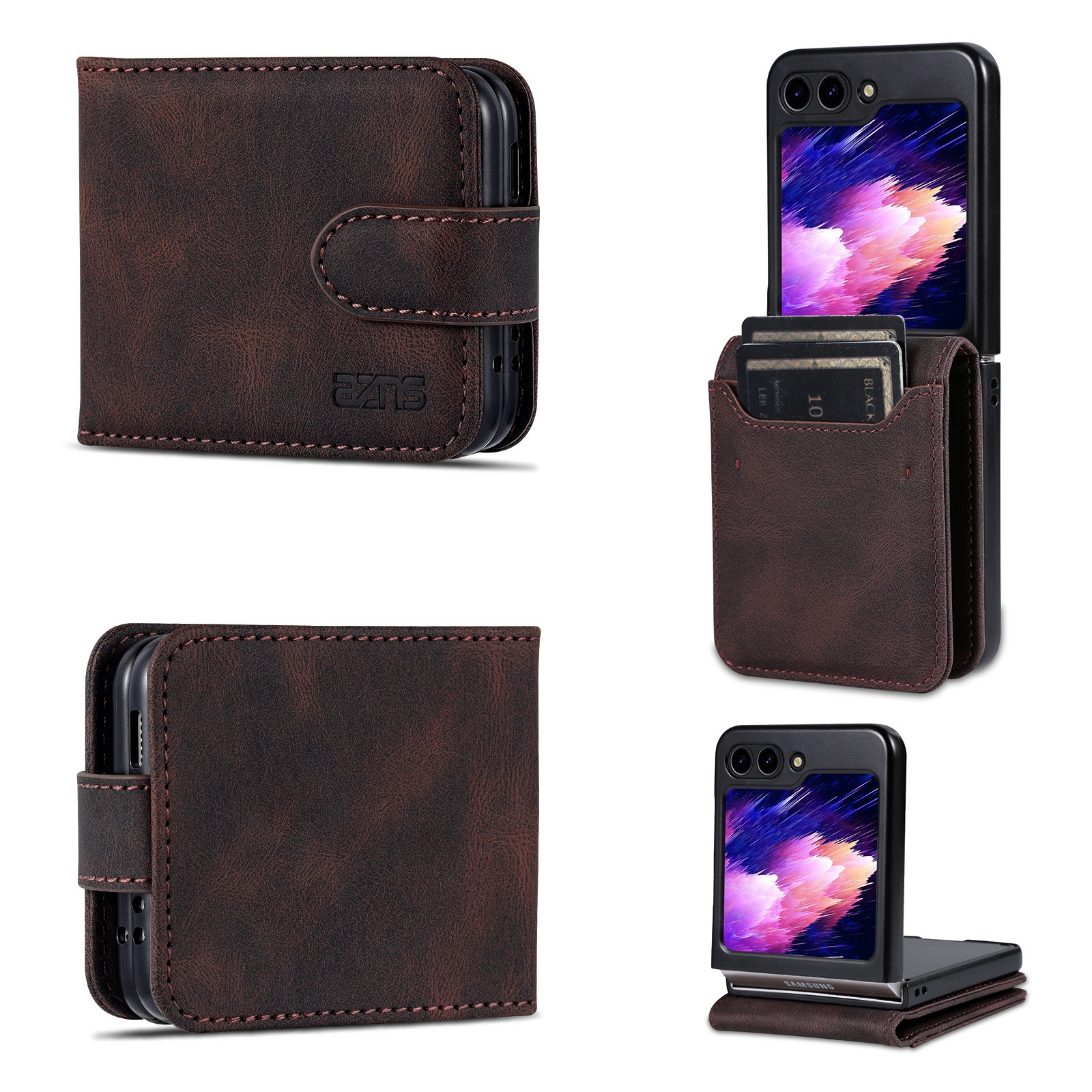 For Samsung Galaxy Z Flip6 5G AZNS Dream II Skin Feel PU+TPU Horizontal Flip PU Phone Case(Coffee) For Samsung Galaxy Z Flip6 5G AZNS Dream II Skin Feel PU+TPU Horizontal Flip PU Phone Case(Coffee)