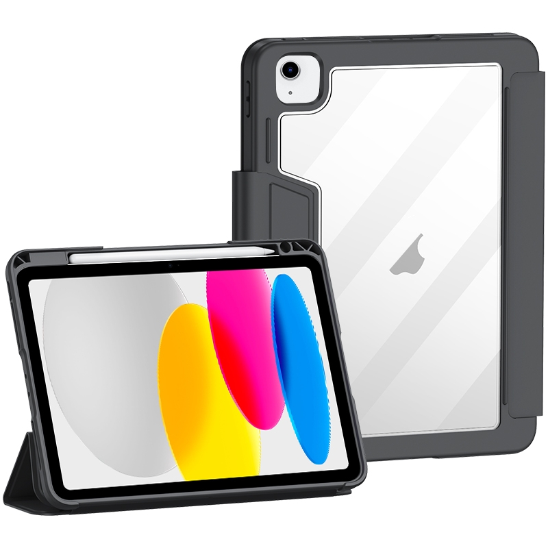 For iPad 10th Gen 10.9 2022 Deformation Buckle Leather Smart Tablet Case(Black) For iPad 10th Gen 10.9 2022 Deformation Buckle Leather Smart Tablet Case(Black)