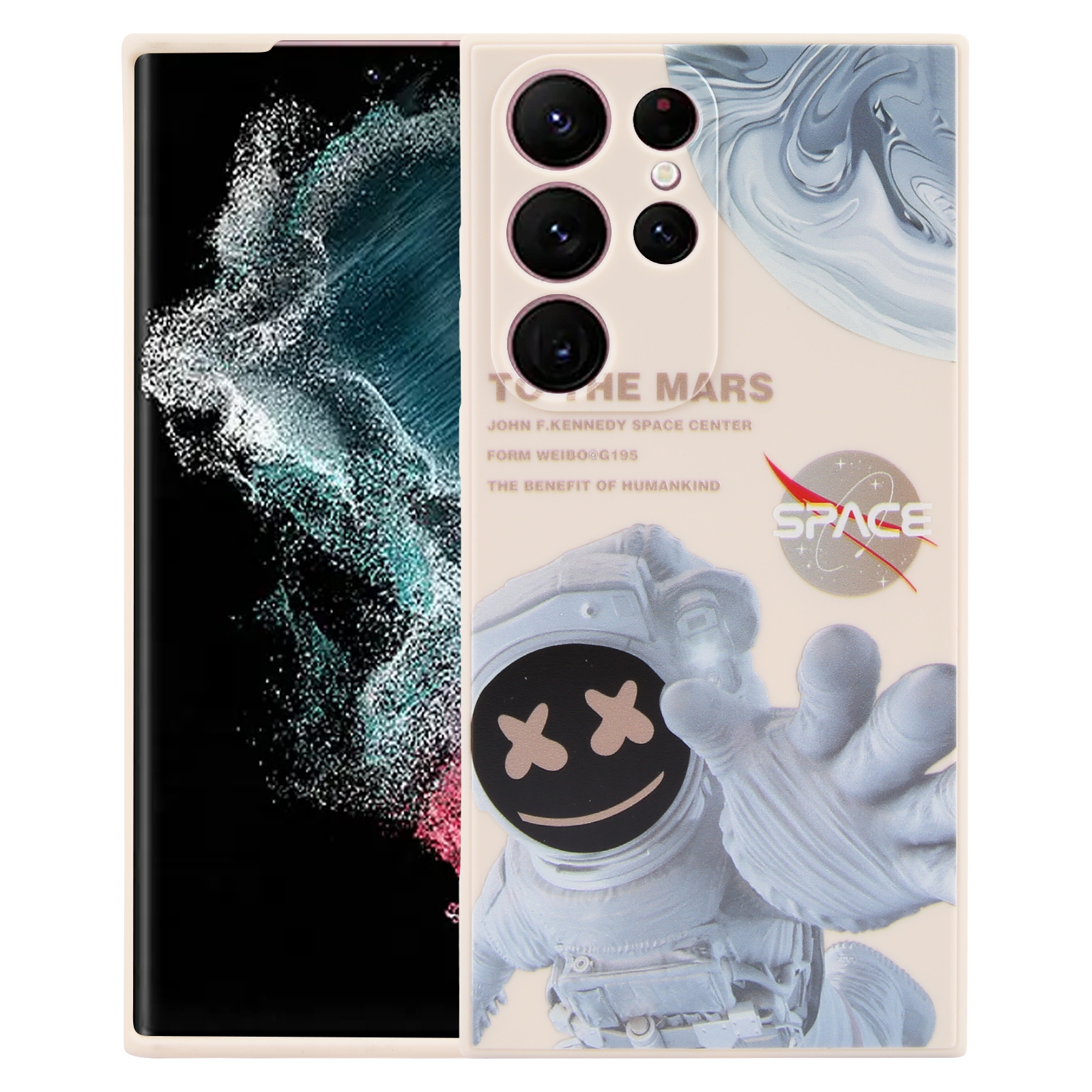 For Samsung Galaxy S22 Ultra 5G Martian Astronaut Pattern Shockproof Phone Case(White) For Samsung Galaxy S22 Ultra 5G Martian Astronaut Pattern Shockproof Phone Case(White)