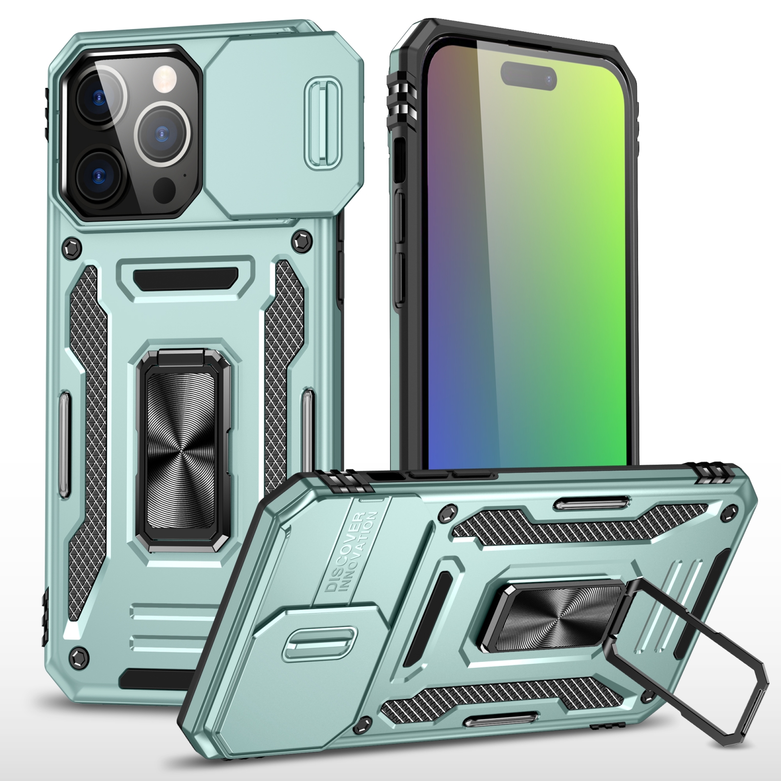 For iPhone 16 Pro Max Armor PC + TPU Camera Shield Phone Case(Alpine Green) For iPhone 16 Pro Max Armor PC + TPU Camera Shield Phone Case(Alpine Green)