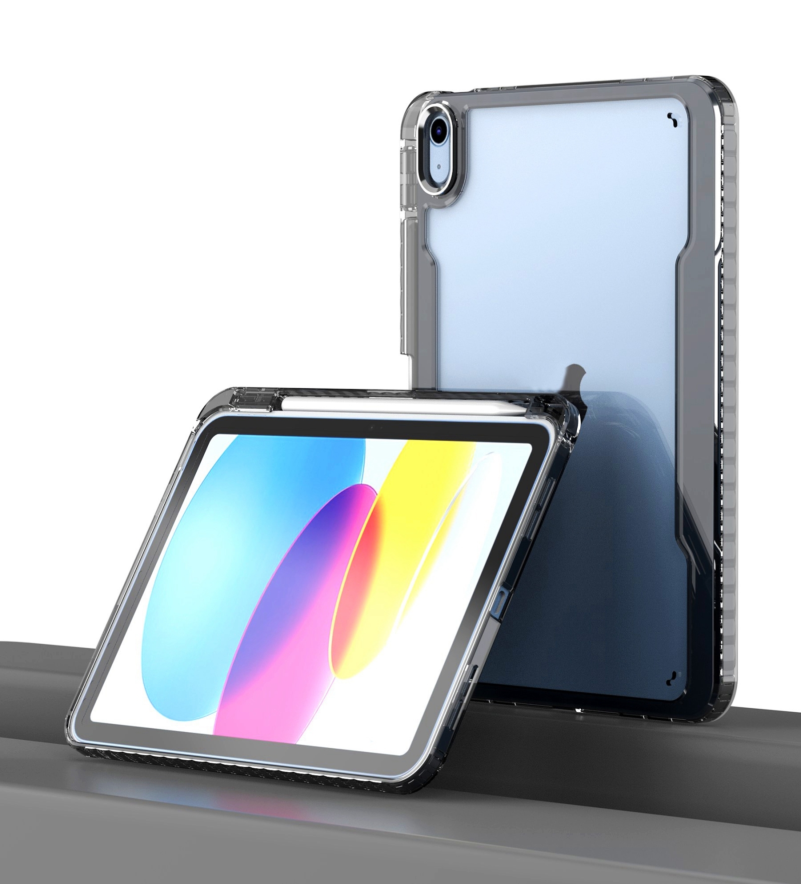 For iPad 10th Gen 10.9 2022 Clear Acrylic Shockproof Tablet Case(Black) For iPad 10th Gen 10.9 2022 Clear Acrylic Shockproof Tablet Case(Black)