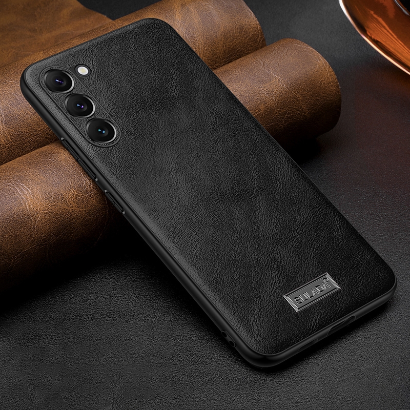 For Samsung Galaxy S23 Ultra 5G SULADA Shockproof TPU Hybrid Handmade Leather Phone Case(Black) For Samsung Galaxy S23 Ultra 5G SULADA Shockproof TPU Hybrid Handmade Leather Phone Case(Black)