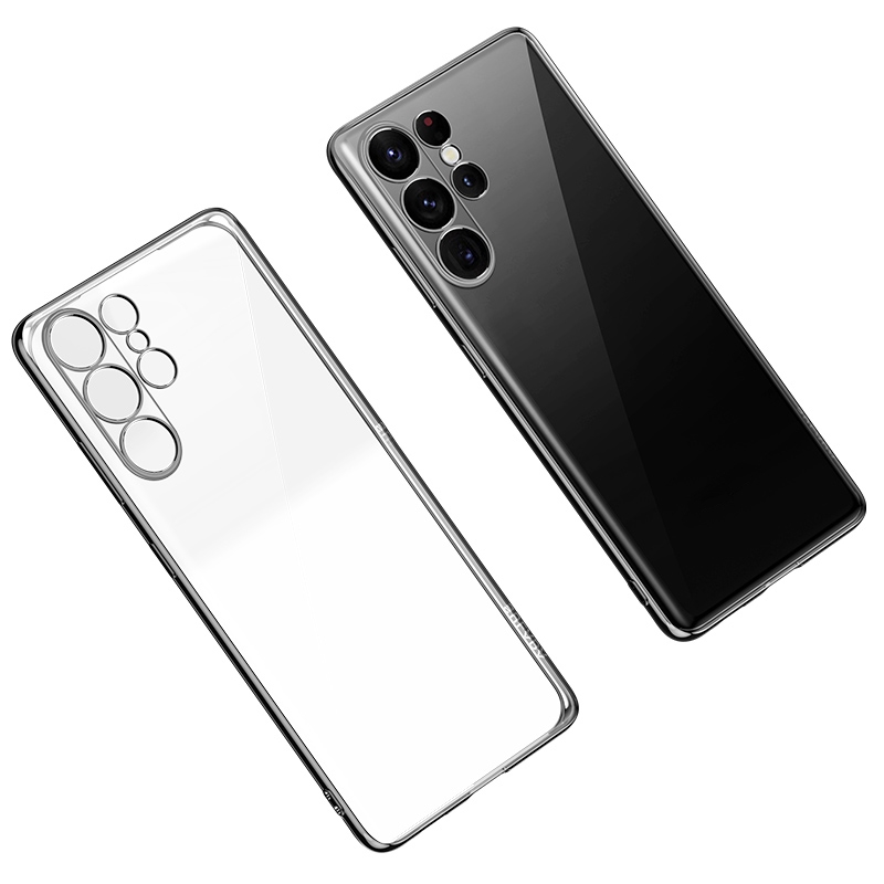 For Samsung Galaxy S23 Ultra 5G SULADA Shockproof Plating TPU Transparent Phone Case(Black) For Samsung Galaxy S23 Ultra 5G SULADA Shockproof Plating TPU Transparent Phone Case(Black)
