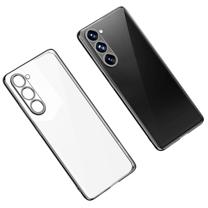 For Samsung Galaxy S23+ 5G SULADA Shockproof Plating TPU Transparent Phone Case(Black) For Samsung Galaxy S23+ 5G SULADA Shockproof Plating TPU Transparent Phone Case(Black)
