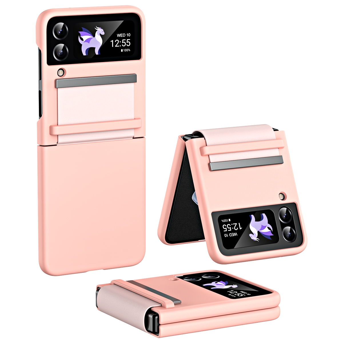 For Samsung Galaxy Flip4 PC Skin Feel Hinge Shockproof Protective Phone Case(Pink) For Samsung Galaxy Flip4 PC Skin Feel Hinge Shockproof Protective Phone Case(Pink)