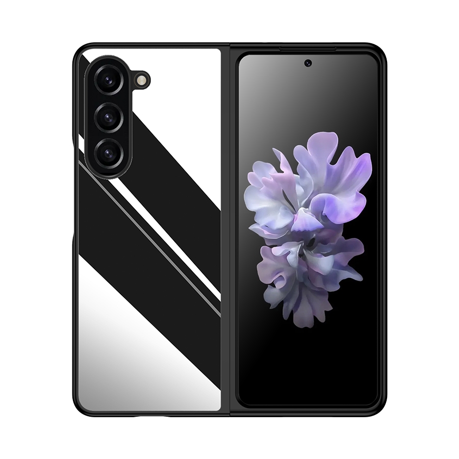 For Samsung Galaxy Z Fold5 Stainless Steel Shockproof Phone Case(Bright Black) For Samsung Galaxy Z Fold5 Stainless Steel Shockproof Phone Case(Bright Black)