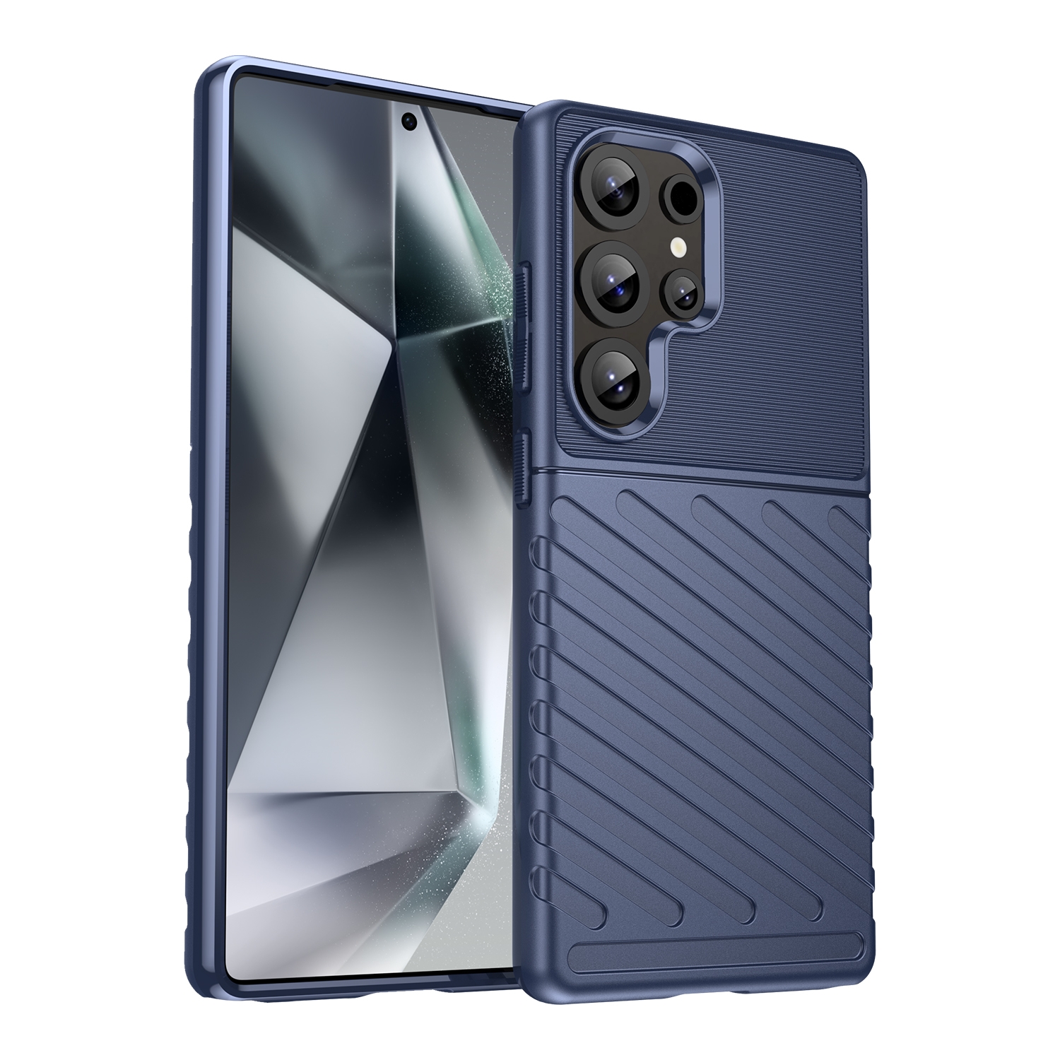 For Samsung Galaxy S25 Ultra 5G Thunderbolt Shockproof TPU Phone Case(Blue) For Samsung Galaxy S25 Ultra 5G Thunderbolt Shockproof TPU Phone Case(Blue)