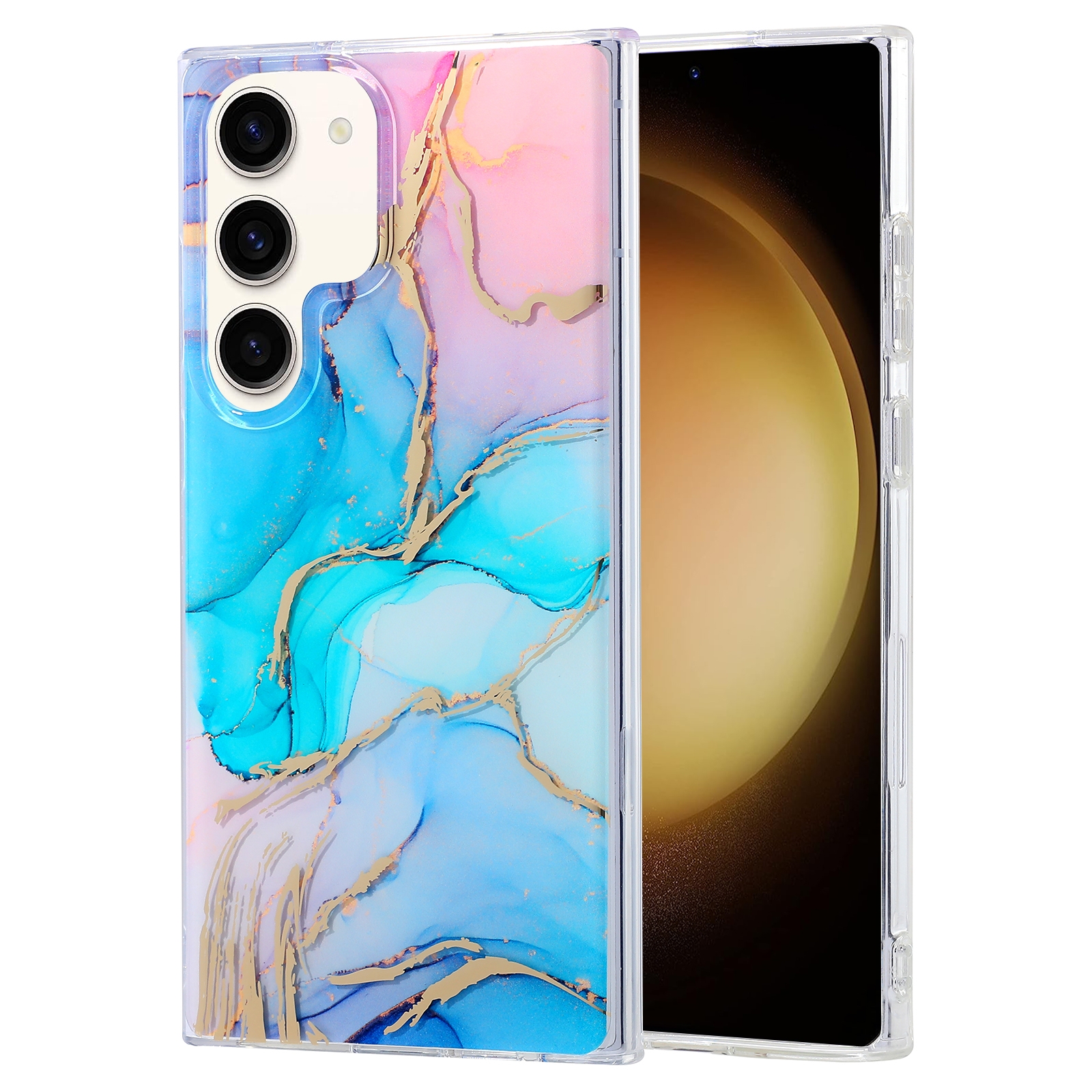 For Samsung Galaxy S23+ 5G Coloured Glaze Marble Phone Case(Purple Blue) For Samsung Galaxy S23+ 5G Coloured Glaze Marble Phone Case(Purple Blue)