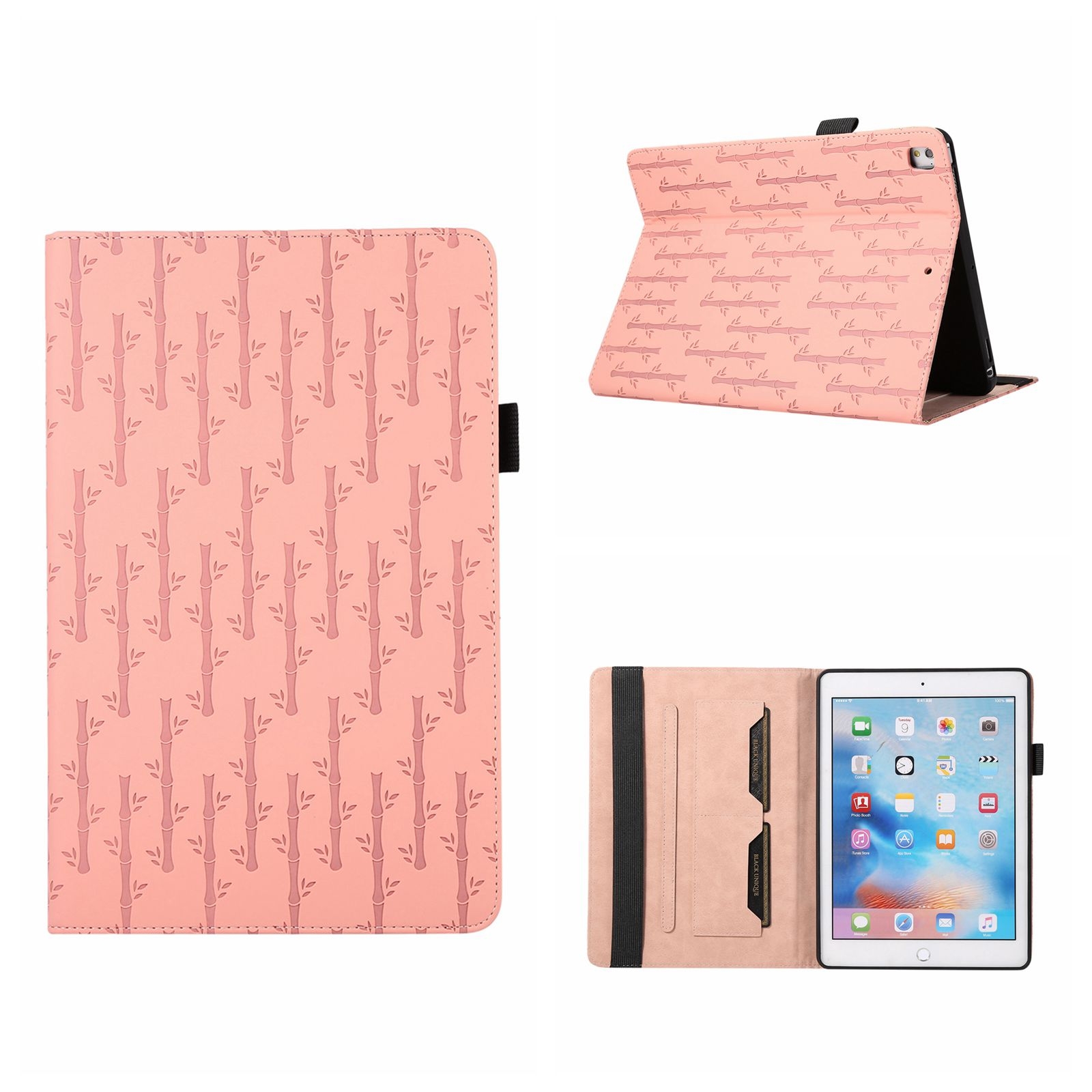 For iPad Air / Air 2 / 9.7 2018 Lucky Bamboo Pattern Leather Tablet Case(Pink)