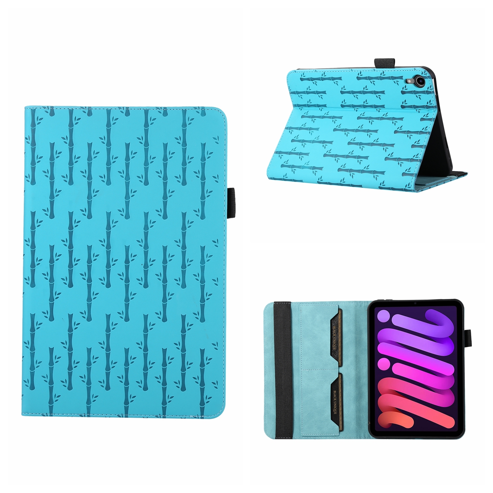For iPad mini 2024 / mini 6 Lucky Bamboo Pattern Leather Tablet Case(Blue) For iPad mini 2024 / mini 6 Lucky Bamboo Pattern Leather Tablet Case(Blue)