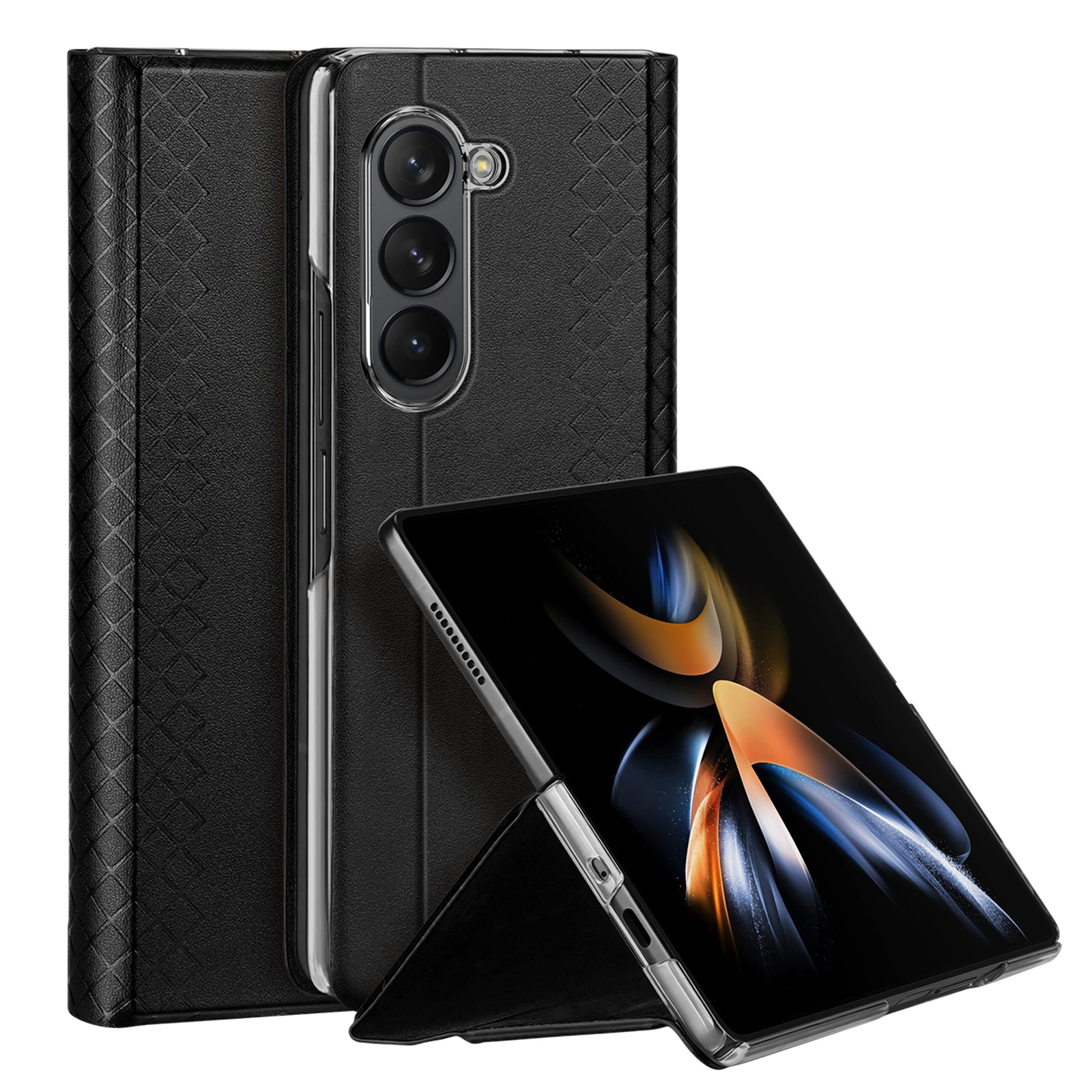 For Samsung Galaxy Z Fold5 5G DUX DUCIS Bril Series PU + TPU Phone Case(Black) For Samsung Galaxy Z Fold5 5G DUX DUCIS Bril Series PU + TPU Phone Case(Black)