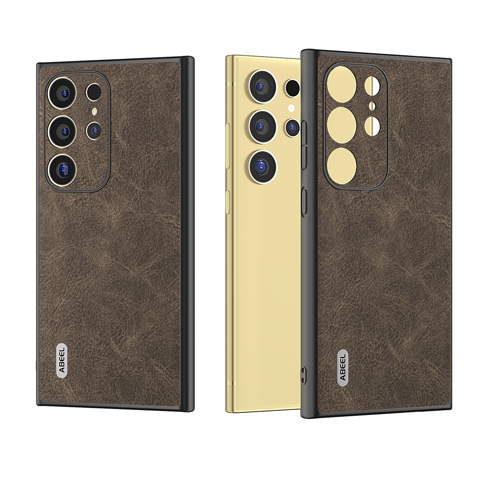 For Samsung Galaxy S24 Ultra 5G ABEEL Dream Litchi Texture PU Phone Case(Khaki) For Samsung Galaxy S24 Ultra 5G ABEEL Dream Litchi Texture PU Phone Case(Khaki)