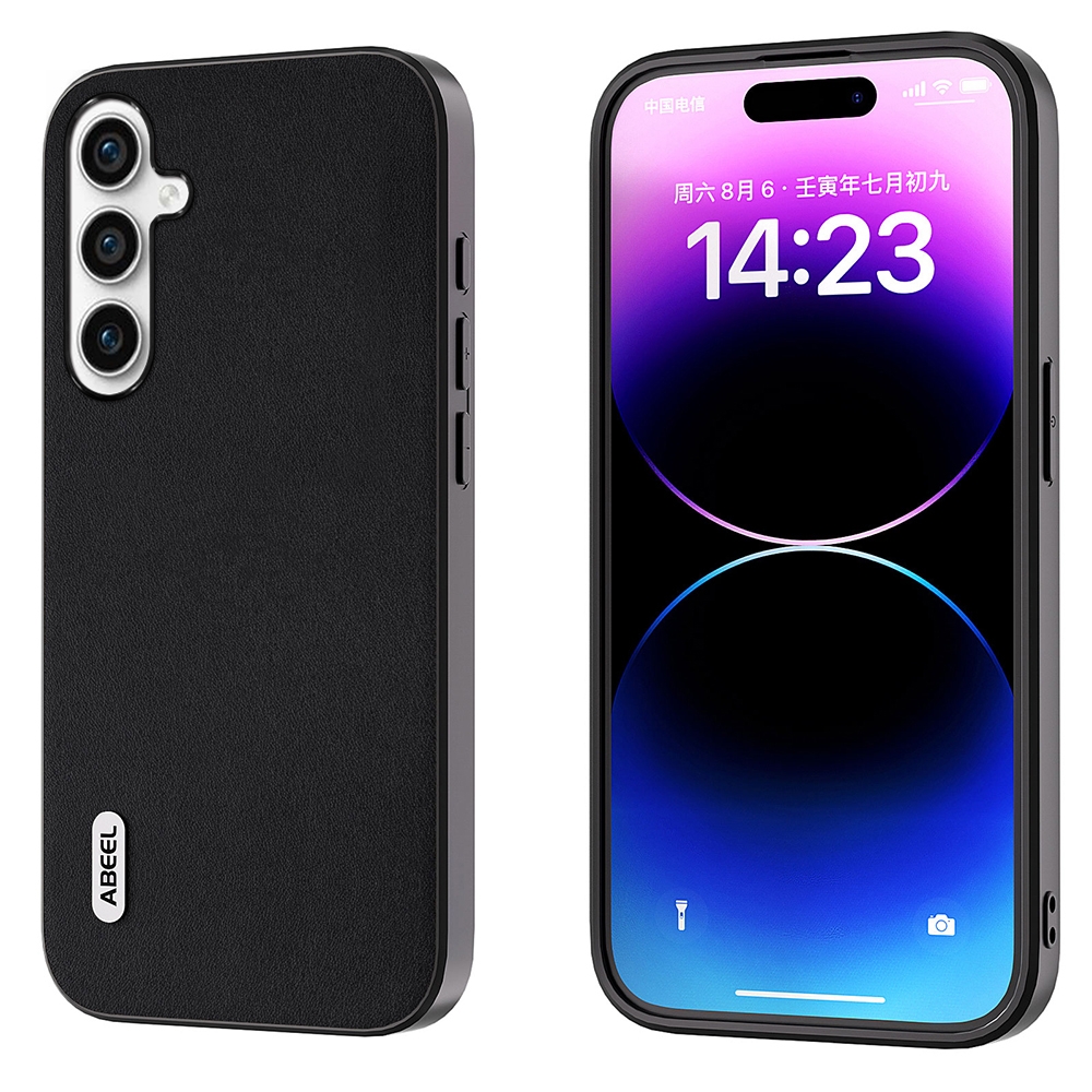 For Samsung Galaxy S23 FE 5G ABEEL Genuine Leather Xiaoya Series Phone Case(Black) For Samsung Galaxy S23 FE 5G ABEEL Genuine Leather Xiaoya Series Phone Case(Black)