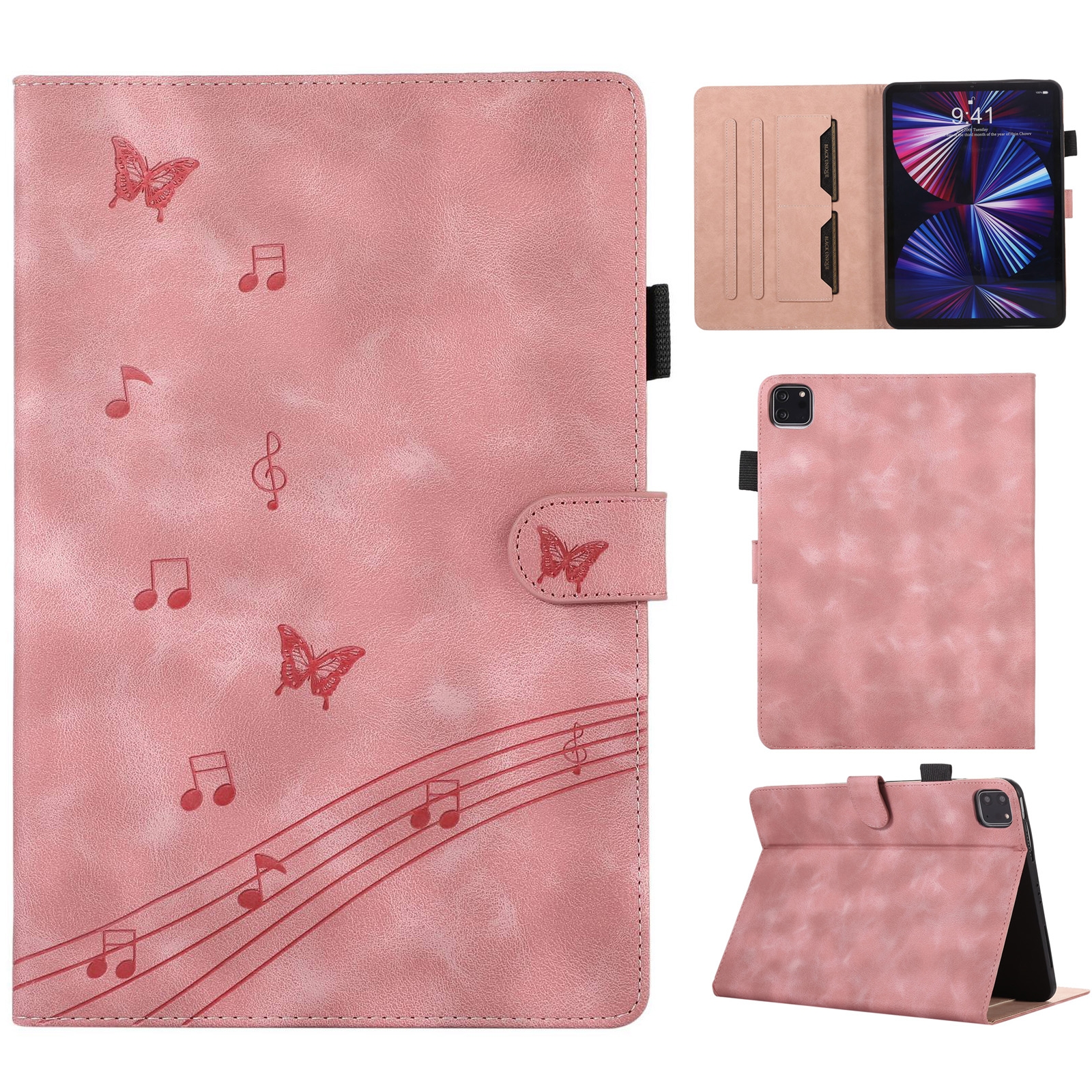For iPad Pro 12.9 2022 / 2021 / 2020 Staff Music Embossed Smart Leather Tablet Case(Pink) For iPad Pro 12.9 2022 / 2021 / 2020 Staff Music Embossed Smart Leather Tablet Case(Pink)