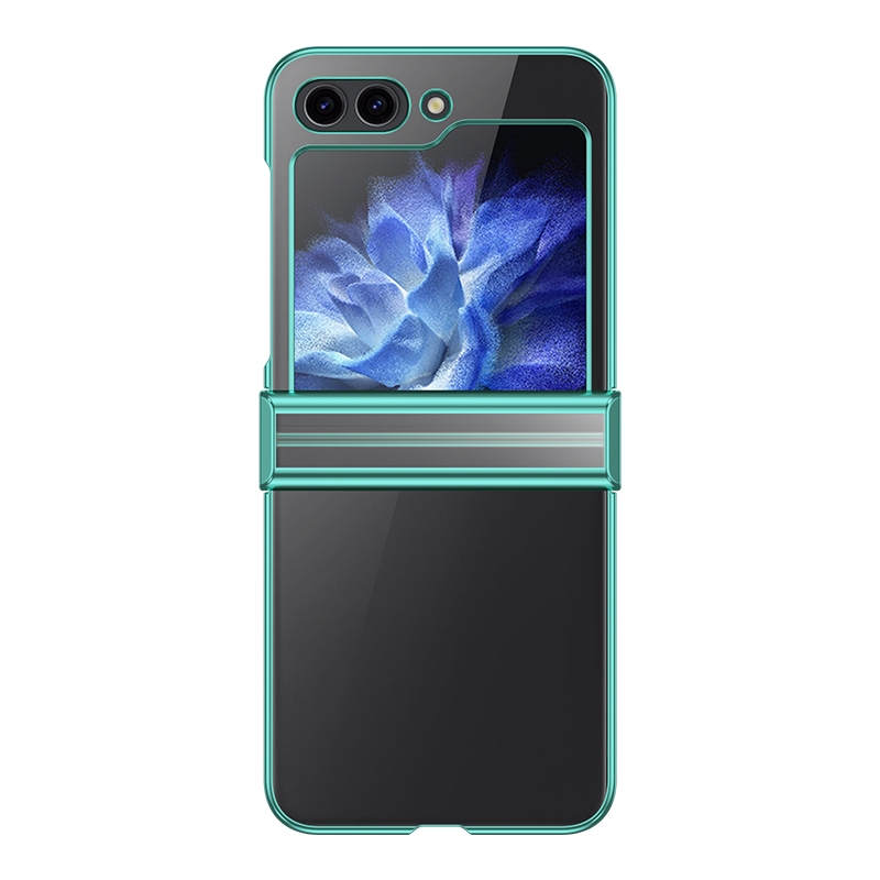 For Samsung Galaxy Z Flip5 Electroplated Three-piece Set Phone Case(Green) For Samsung Galaxy Z Flip5 Electroplated Three-piece Set Phone Case(Green)