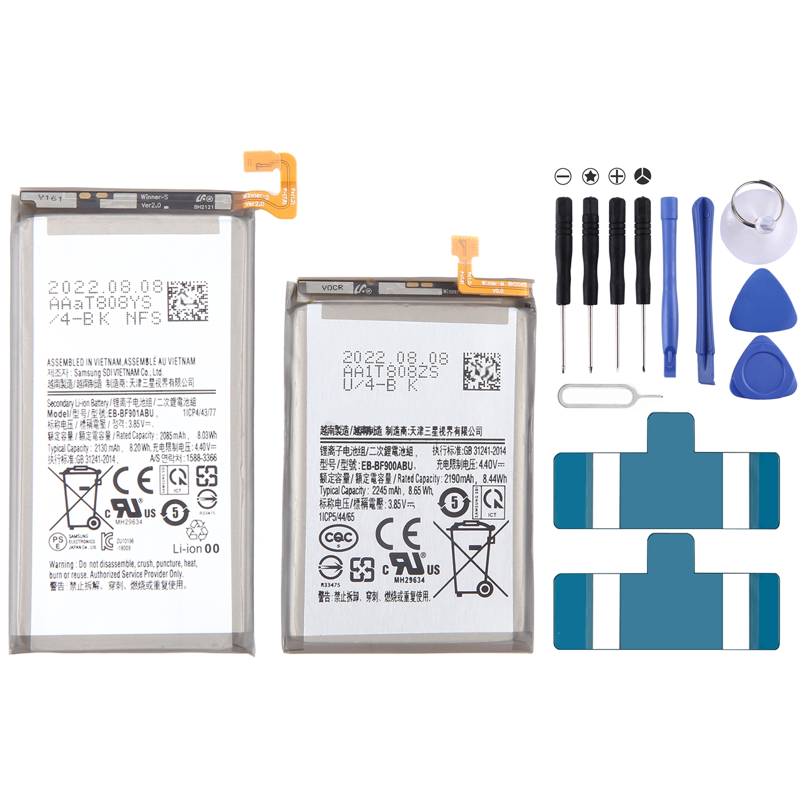 EB-BF900ABU EB-BF901ABU 1 Pair 2245mAh 2130mAh Battery Replacement For Samsung Galaxy Fold 5G / Fold SM-F900F