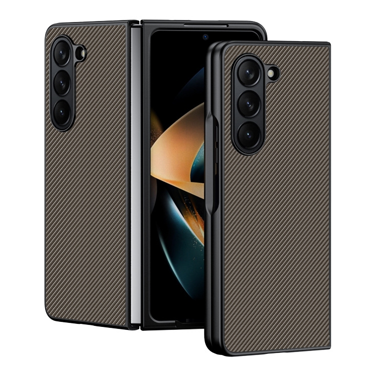 For Samsung Galaxy Z Fold5 Ultra-thin Carbon Fiber Texture Printing Phone Case(Gold) For Samsung Galaxy Z Fold5 Ultra-thin Carbon Fiber Texture Printing Phone Case(Gold)