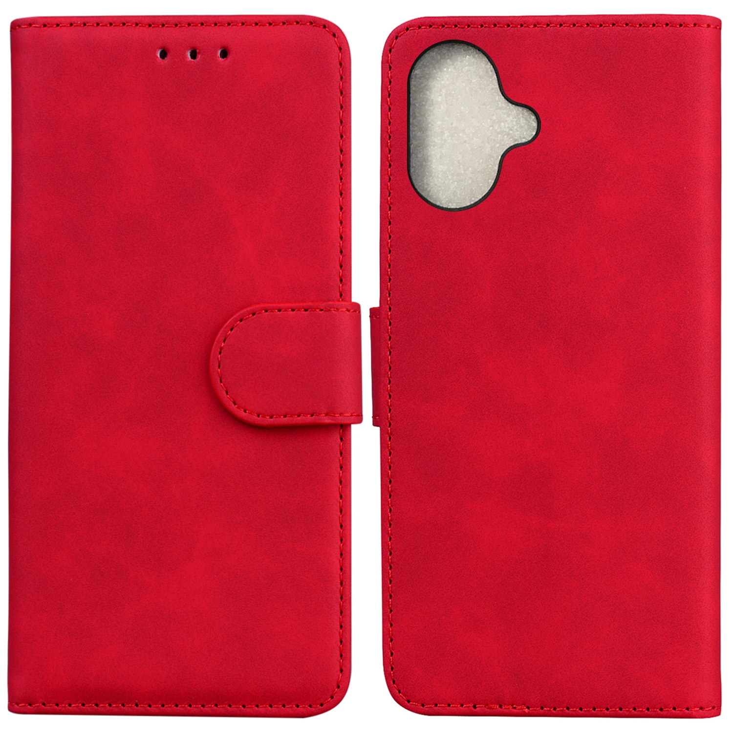 For iPhone 16 Plus Skin Feel Pure Color Flip Leather Phone Case(Red)