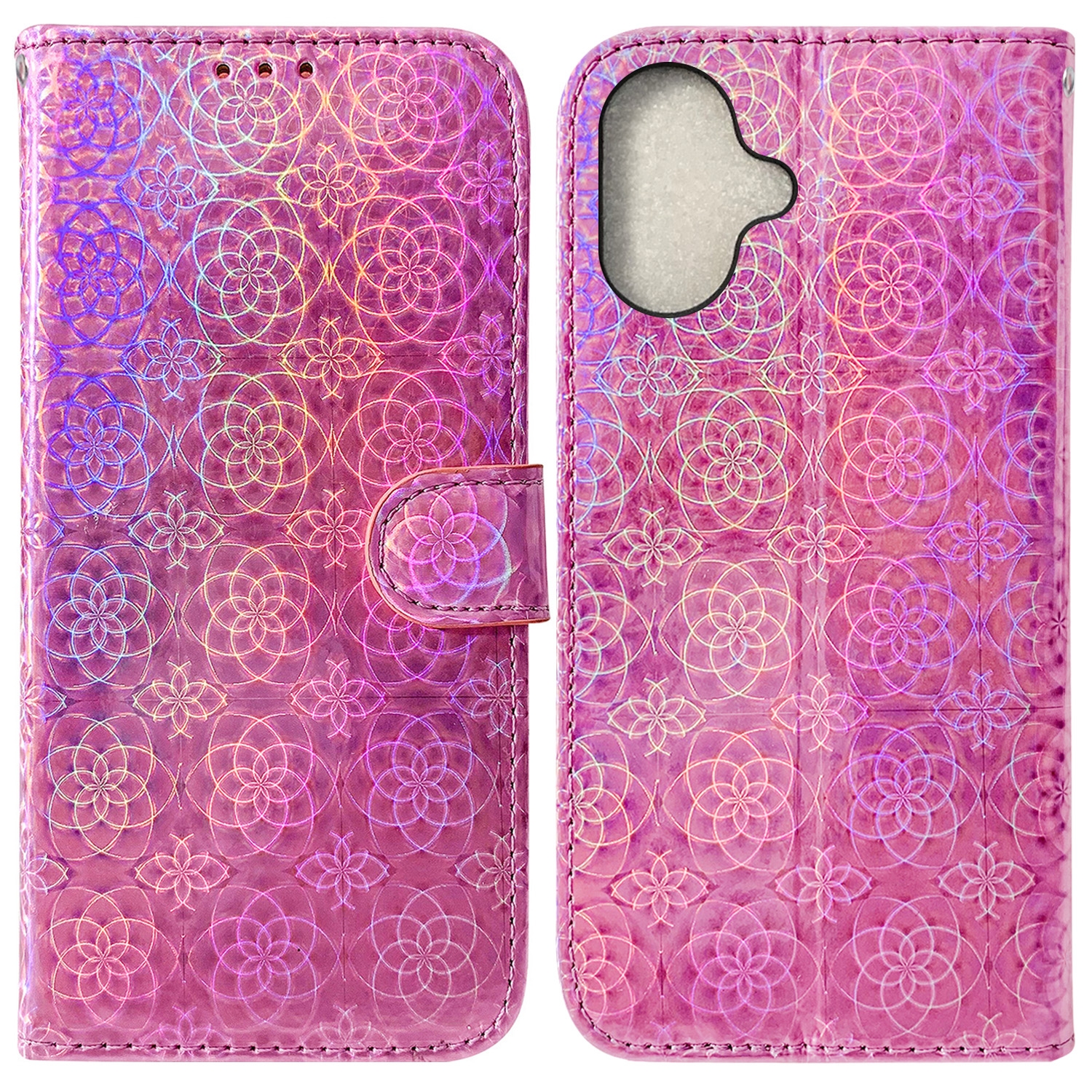 For iPhone 16 Plus Colorful Magnetic Buckle Leather Phone Case(Pink) For iPhone 16 Plus Colorful Magnetic Buckle Leather Phone Case(Pink)
