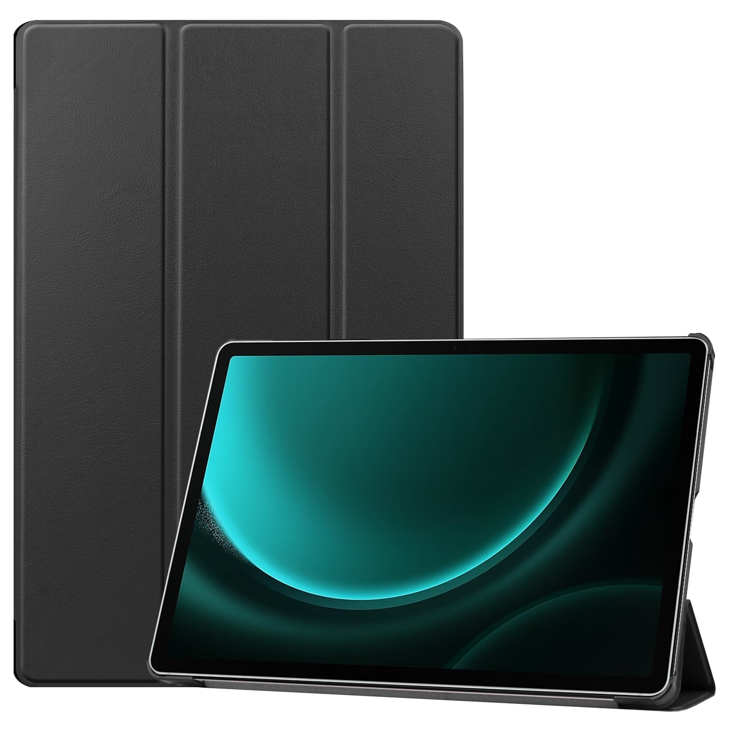 For Samsung Galaxy Tab S9 FE+ / S10+ Custer Pure Color 3-Fold Holder Smart Leather Tablet Case(Black) For Samsung Galaxy Tab S9 FE+ / S10+ Custer Pure Color 3-Fold Holder Smart Leather Tablet Case(Black)