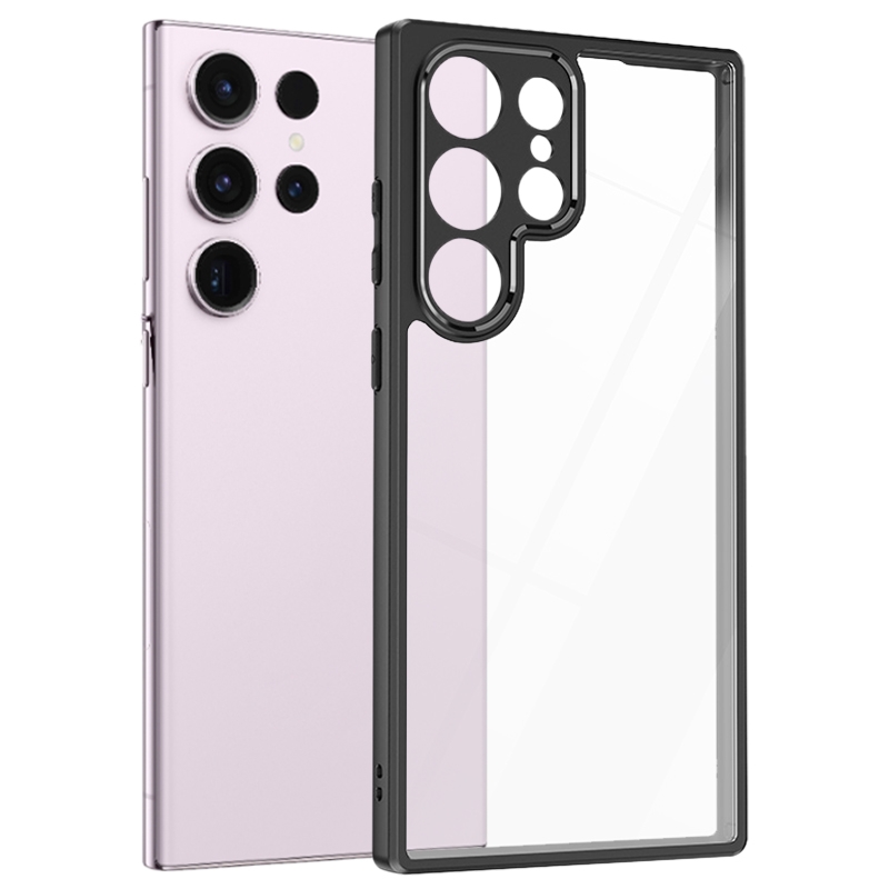 For Samsung Galaxy S23 Ultra 5G Frosted TPU + Transparent PC Phone Case(Black) For Samsung Galaxy S23 Ultra 5G Frosted TPU + Transparent PC Phone Case(Black)