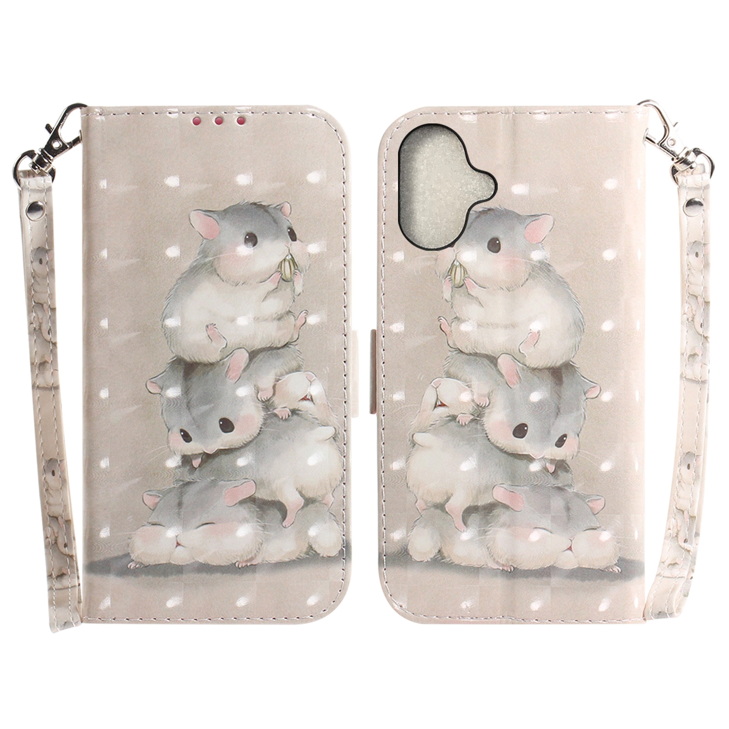 For iPhone 16 Plus 3D Colored Horizontal Flip Leather Phone Case(Squirrels) For iPhone 16 Plus 3D Colored Horizontal Flip Leather Phone Case(Squirrels)