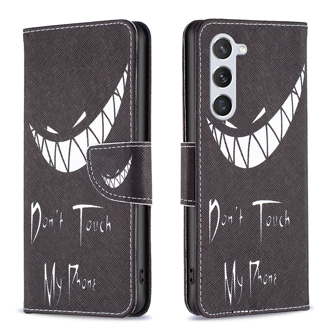 For Samsung Galaxy S24 5G Colored Drawing Pattern Leather Phone Case(Smirk) For Samsung Galaxy S24 5G Colored Drawing Pattern Leather Phone Case(Smirk)