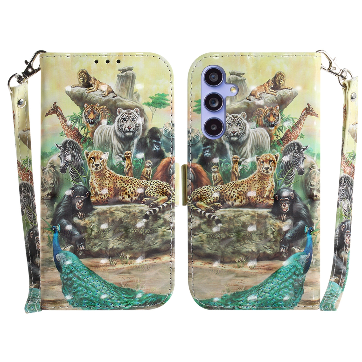 For Samsung Galaxy S23 FE 5G 3D Colored Horizontal Flip Leather Phone Case(Zoo) For Samsung Galaxy S23 FE 5G 3D Colored Horizontal Flip Leather Phone Case(Zoo)