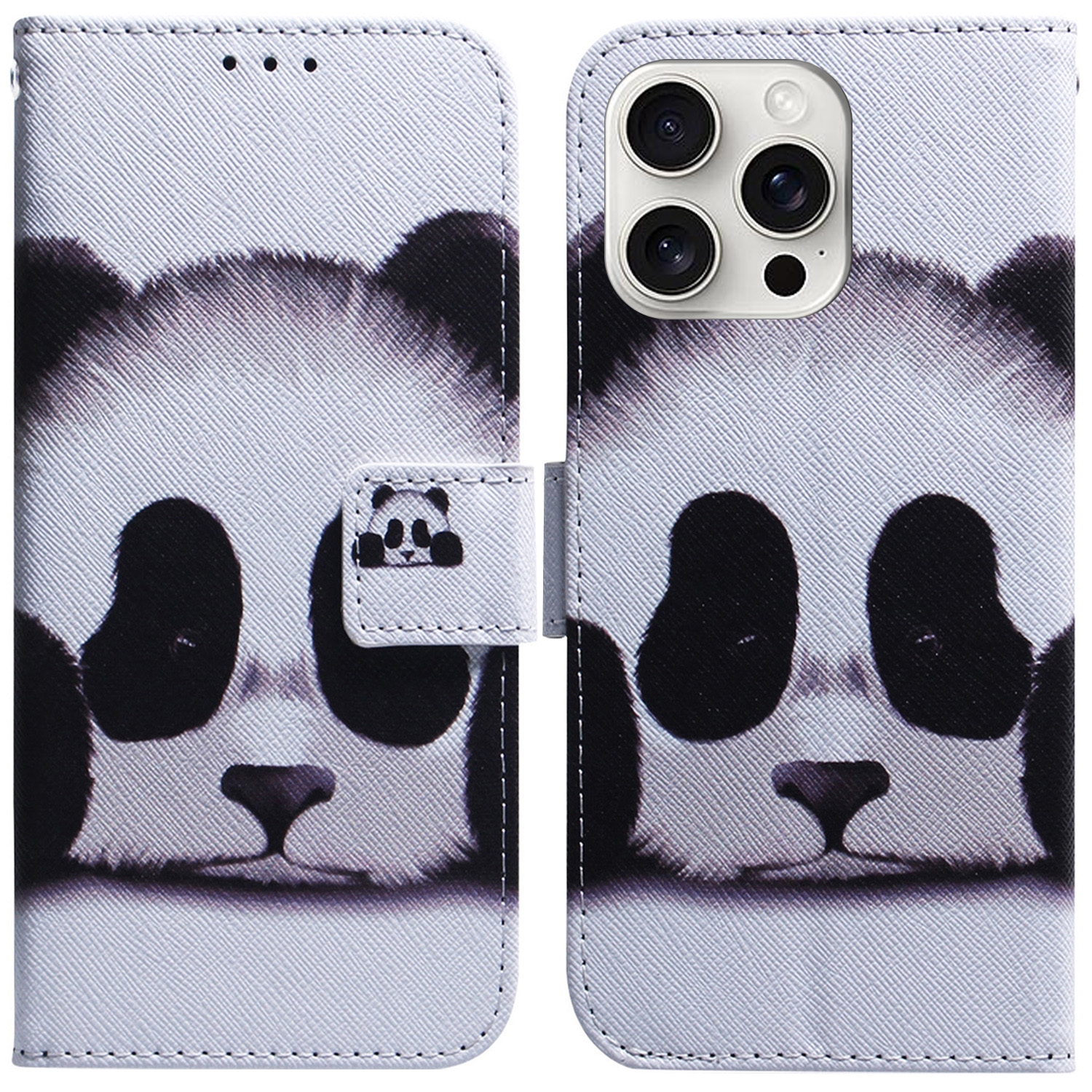 For iPhone 16 Pro Coloured Drawing Flip Leather Phone Case(Panda) For iPhone 16 Pro Coloured Drawing Flip Leather Phone Case(Panda)