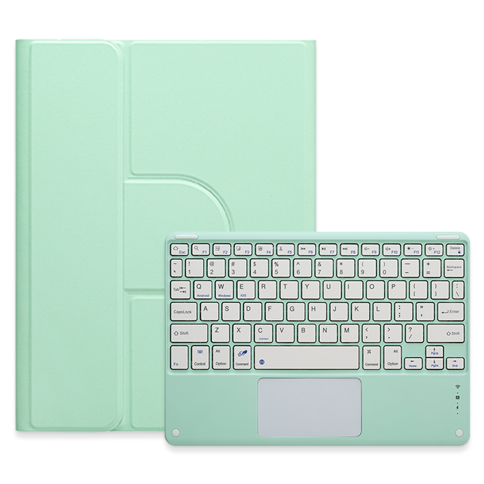 For iPad 10th Gen 10.9 2022 Square Button 360 Degree Rotatable Bluetooth Keyboard Leather Case with Touchpad(Mint Green) For iPad 10th Gen 10.9 2022 Square Button 360 Degree Rotatable Bluetooth Keyboard Leather Case with Touchpad(Mint Green)