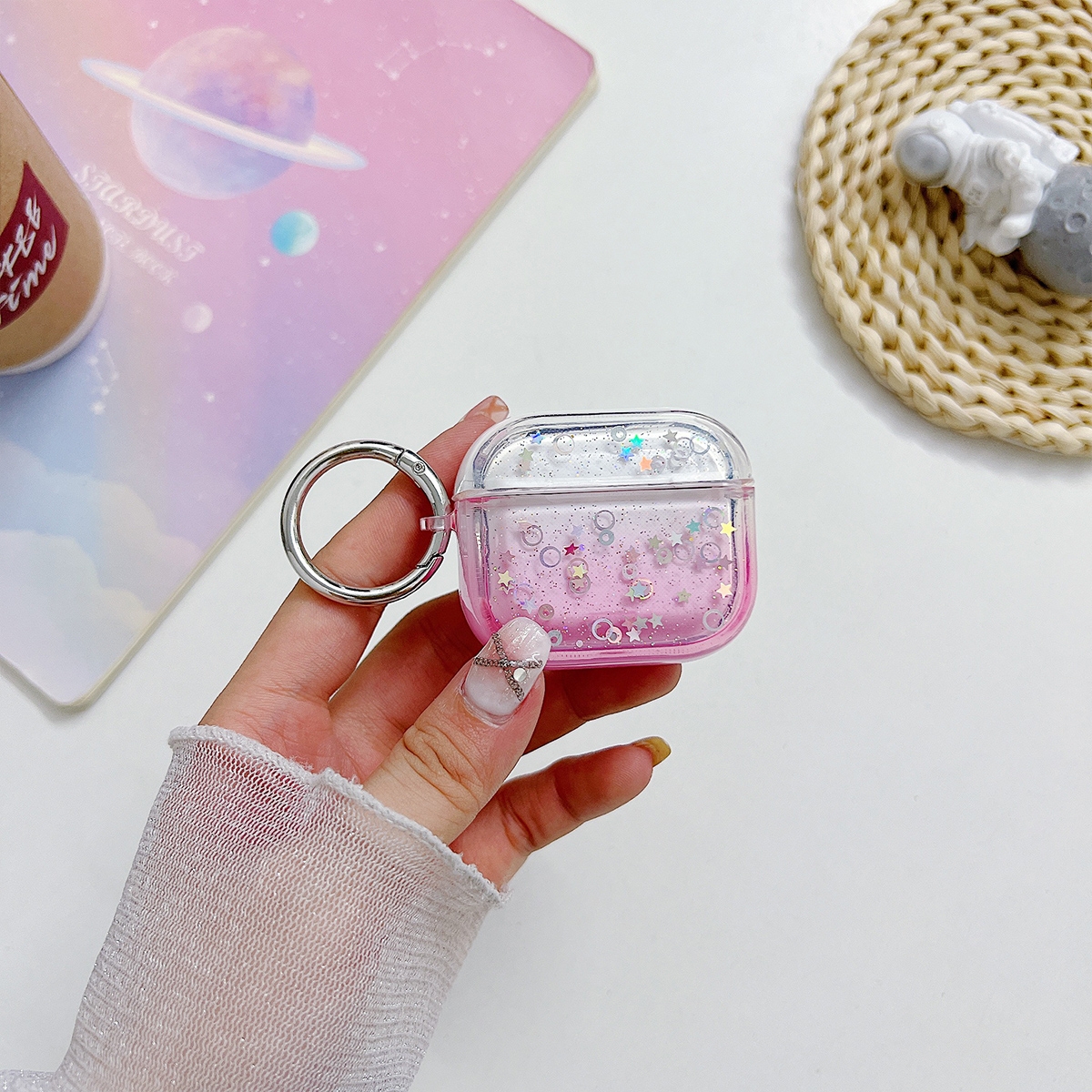 For AirPods Pro Transparent Glitter Bluetooth Earphone Protective Case(Green) For AirPods Pro Transparent Glitter Bluetooth Earphone Protective Case(Green)